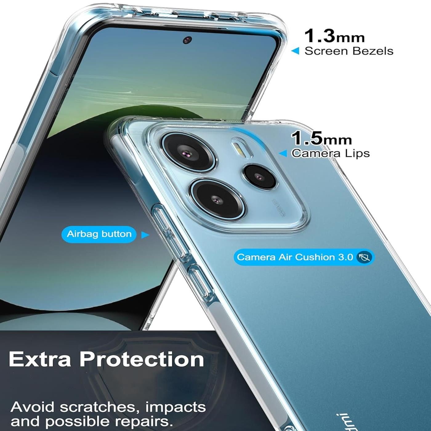 CoolGadget Handyhülle Transparent Ultra Slim Case für Xiaomi Redmi Note 14 4G 6,67 Zoll, Silikon Hülle Dünne Schutzhülle für Redmi Note 14 4G Hülle – Bild 4 von 5