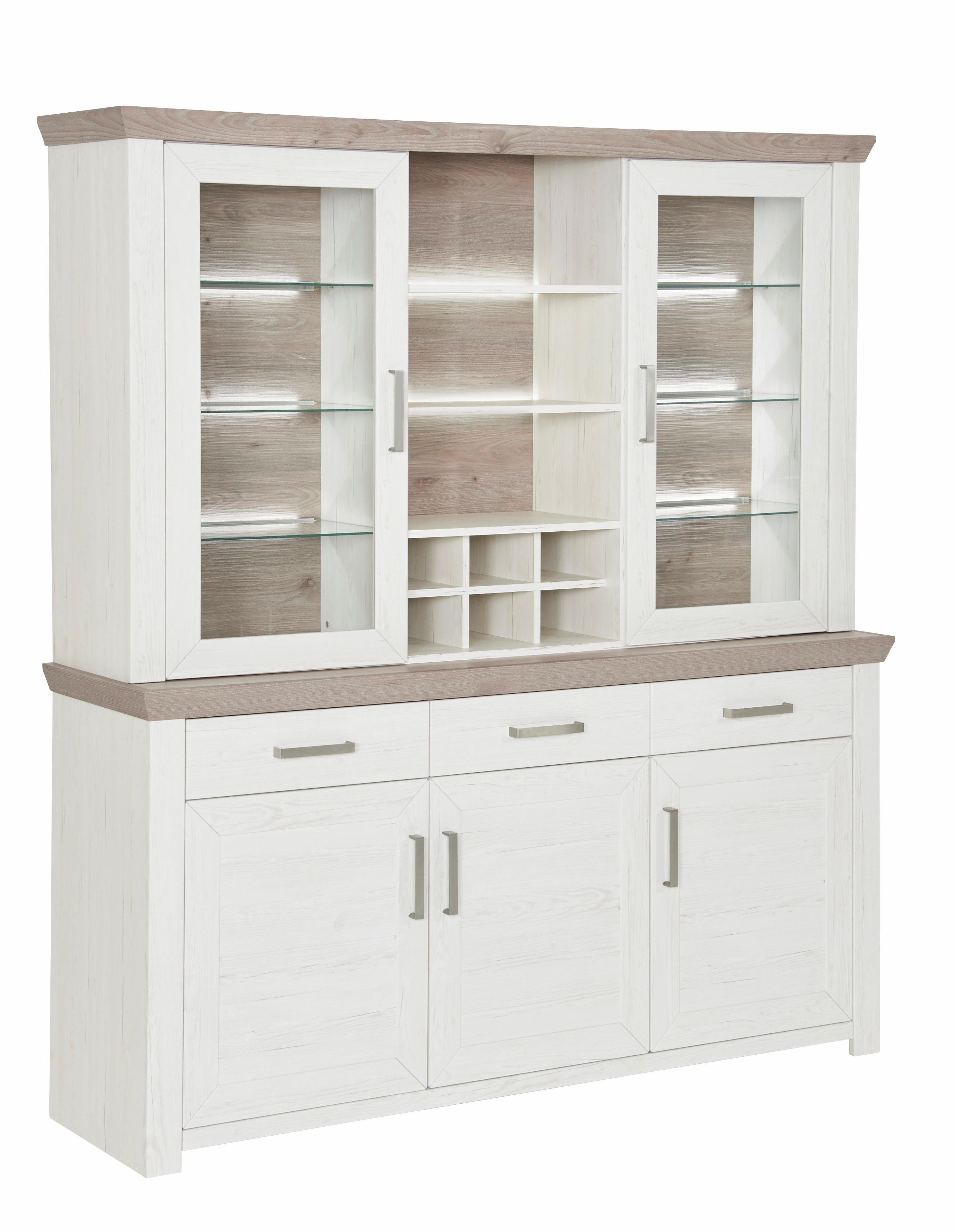 set one by Musterring Schrank-Set York, (2-St), mit Glastüren, wahlweise mit Beleuchtung, 3 Farben, Breite 184 cm