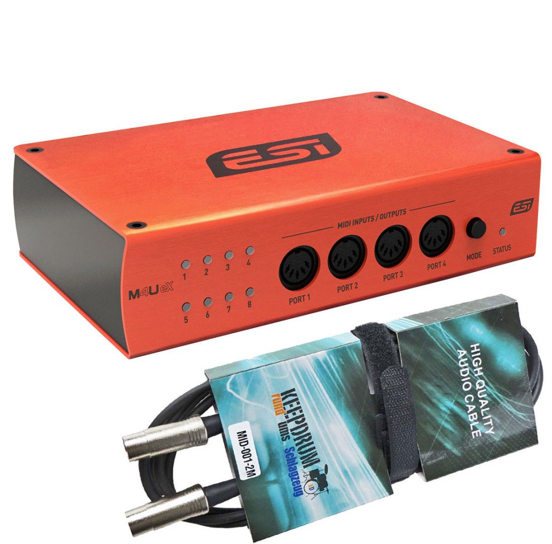 ESI M4U eX USB 3.0 MIDI-Interface mit MIDI-Kabel Digitales Aufnahmegerät
