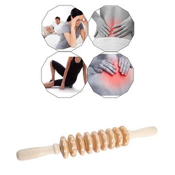 Lubgitsr Massagegerät Massageroller mit Griff Massage Holz Anti Cellulite Massagegerät,Weiß, 1-tlg.