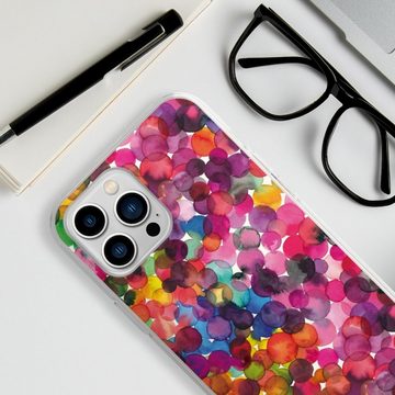 DeinDesign Handyhülle bunt Punkte Wasserfarbe Overlapped Watercolor Dots, Apple iPhone 13 Pro Max Silikon Hülle Bumper Case Handy Schutzhülle
