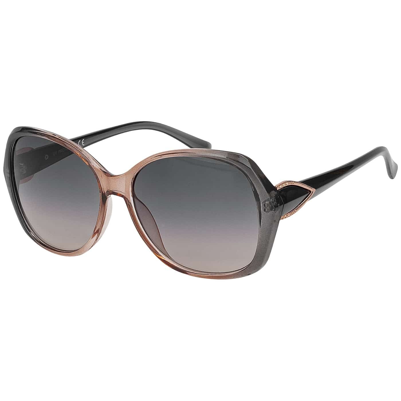 (1-St) BEZLIT schwarz, mit und braun Rundglas Eyewear Linsen Designer Sonnenbrille Damen violetten Pilotenbrille