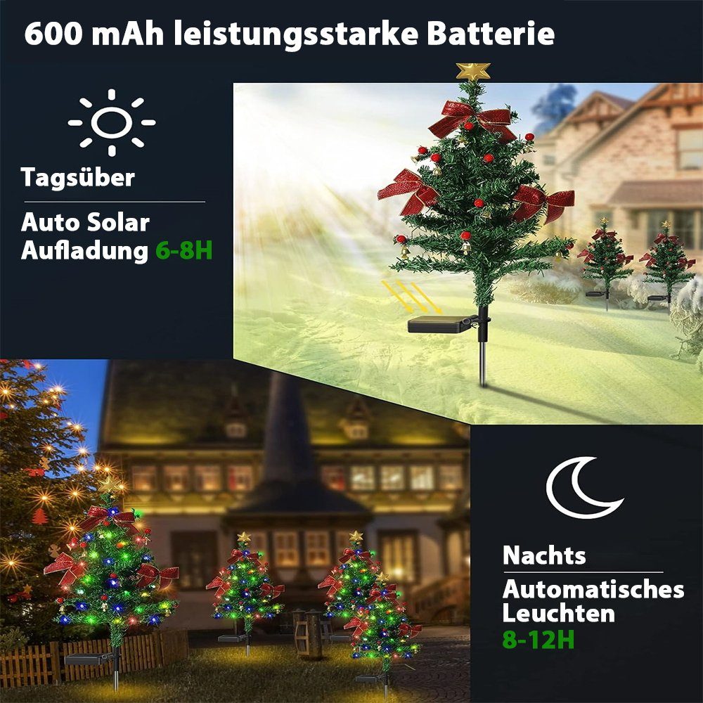 TUABUR Christbaumschmuck Solar Weihnachtsbaumlichter, 20 draußen LEDs, wasserdicht, für