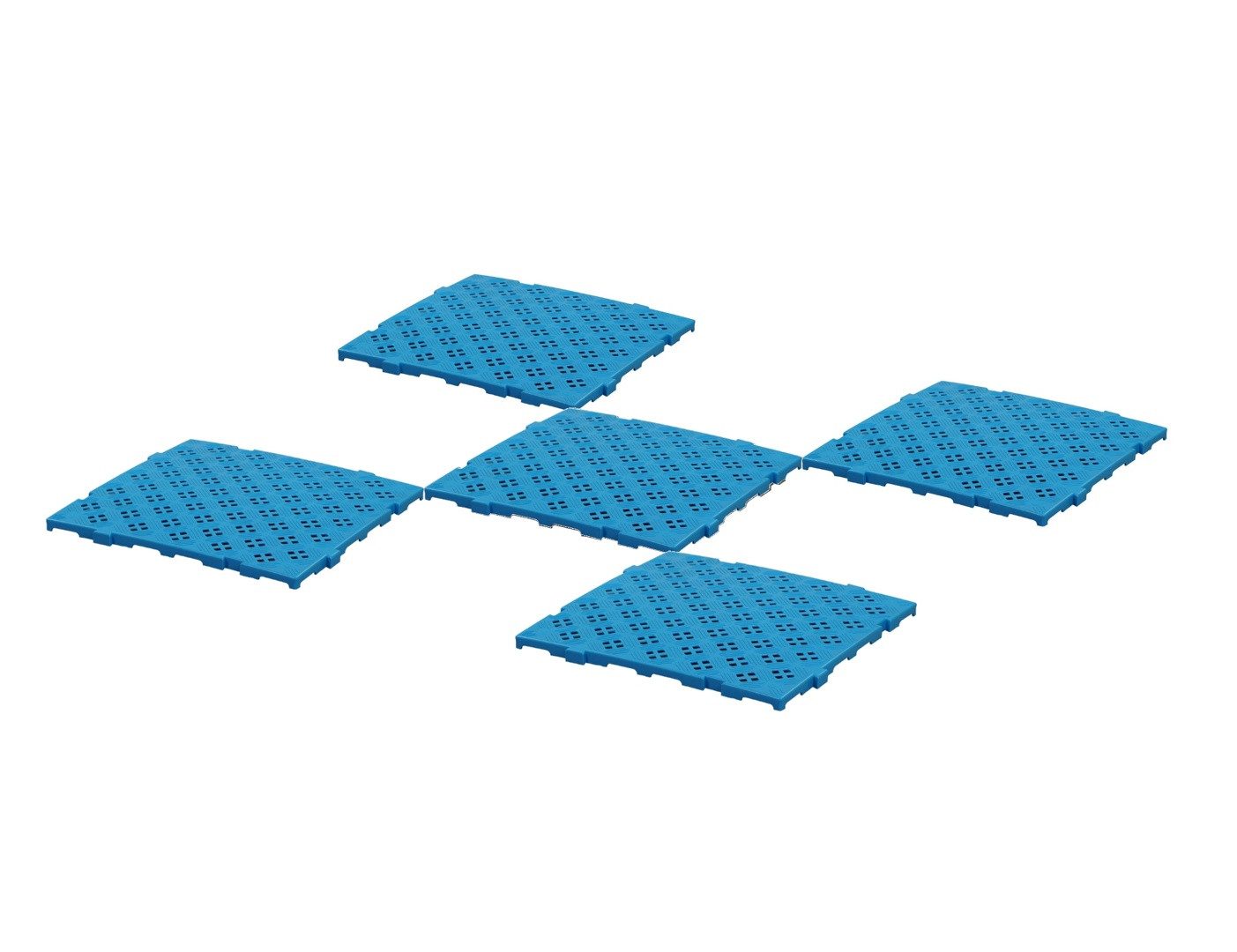 Logiplast Saunabodenrost 5 Stück Bodenroste 500 x 500 x 25 mm in Blau