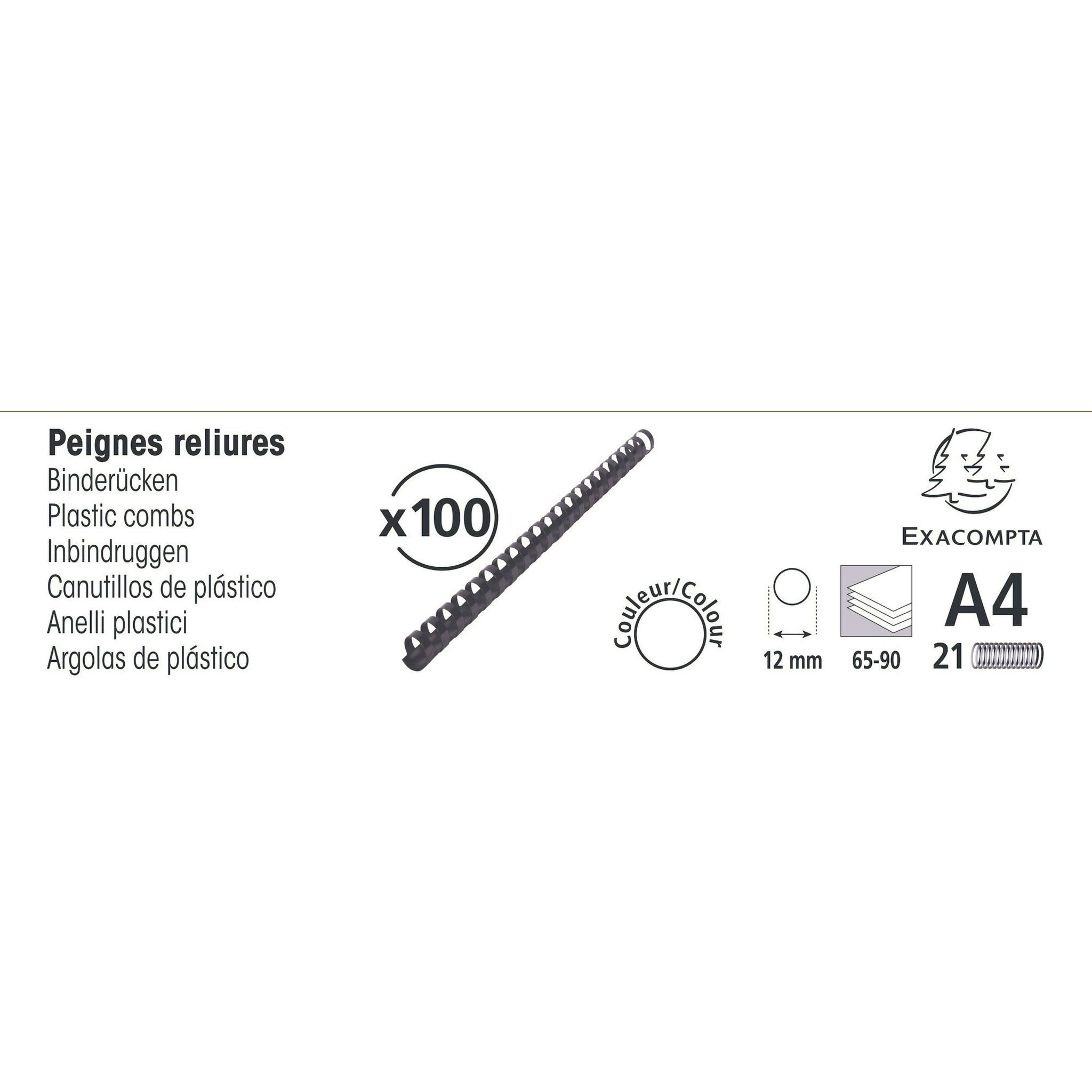 EXACOMPTA Bindegerät Exacompta 100 plast. binderücken 12mm A4 sw
