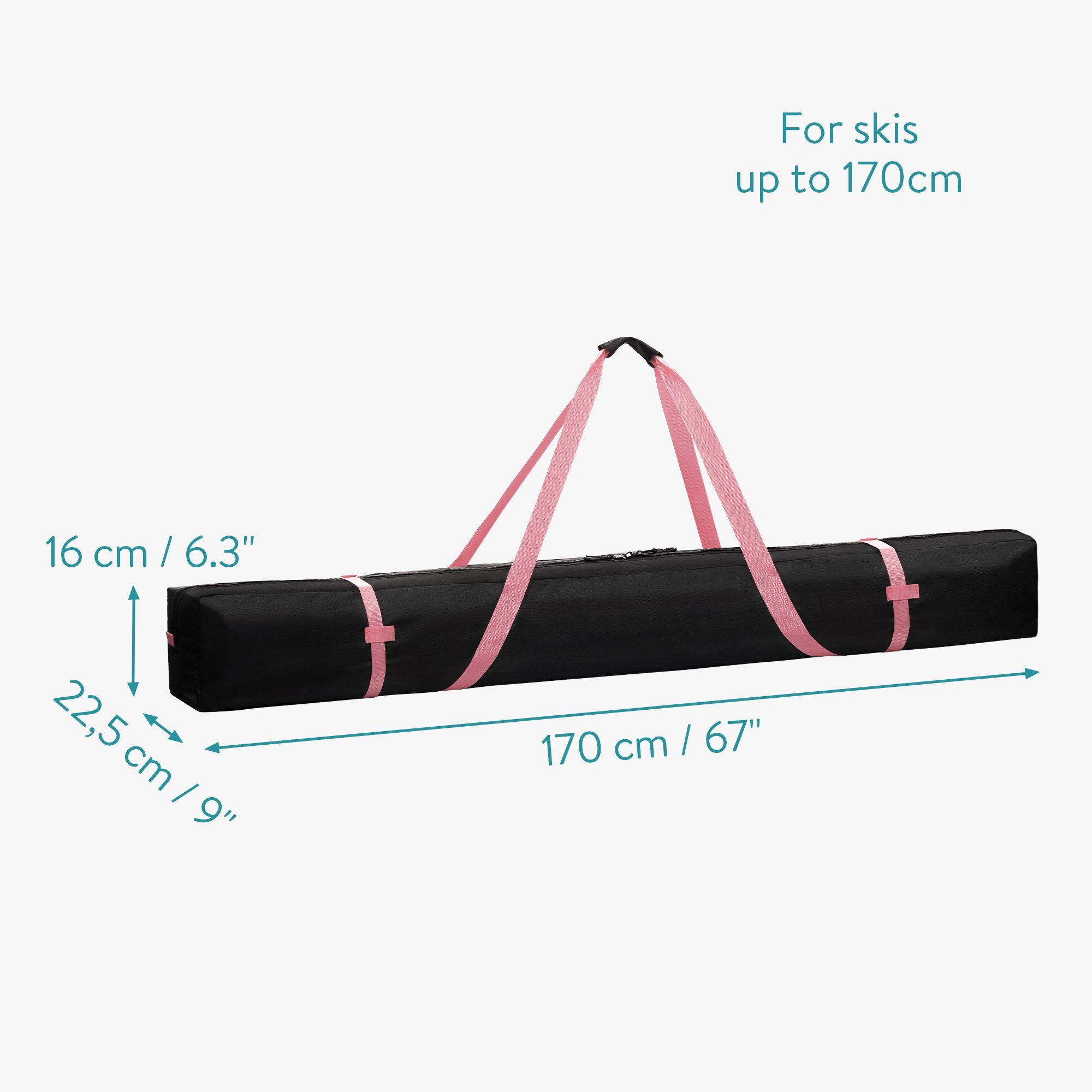 Stöcken Sporttasche Paar Navaris Skisack Ski & Skibag 1 170cm Skitasche Tasche Skihülle 2