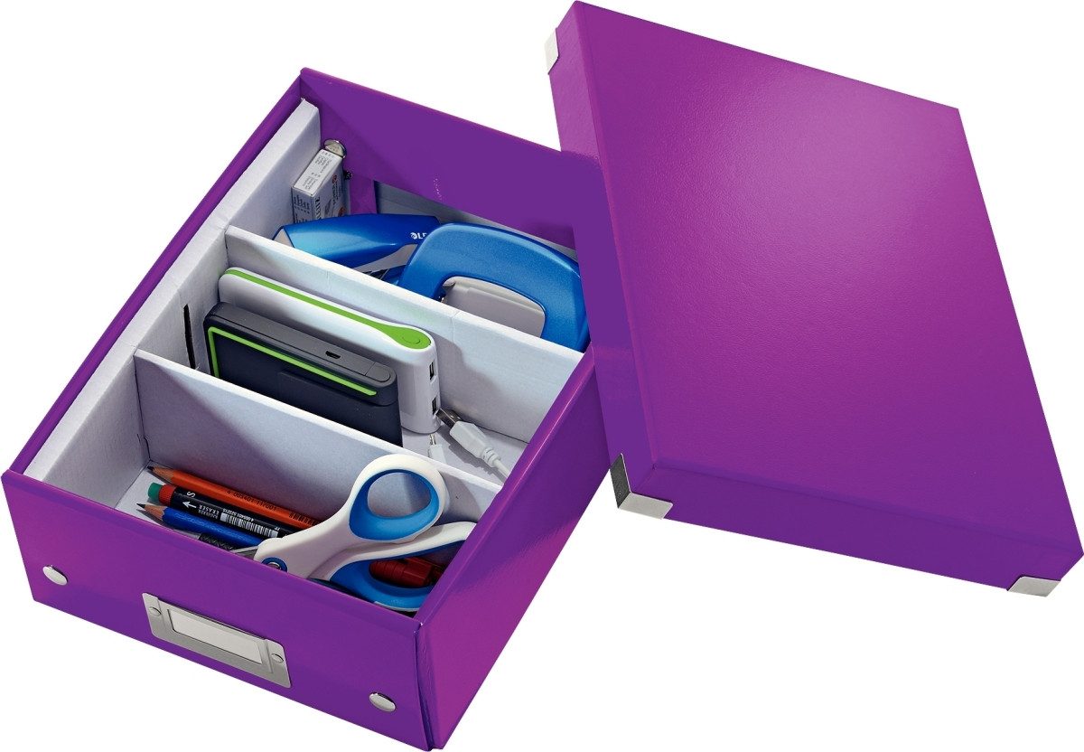 Aufbewahrungsbox Organisationsbox Click & Store klein violett.