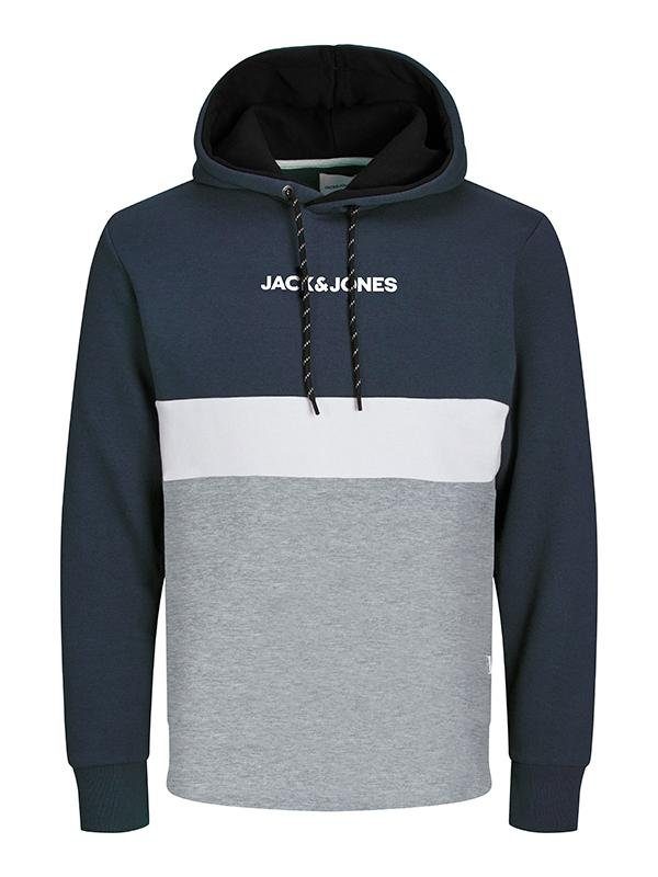 Jack & SWEAT HOOD BLOCKING NOOS JJEREID Navy Blazer Jones PlusSize PLS Kapuzensweatshirt