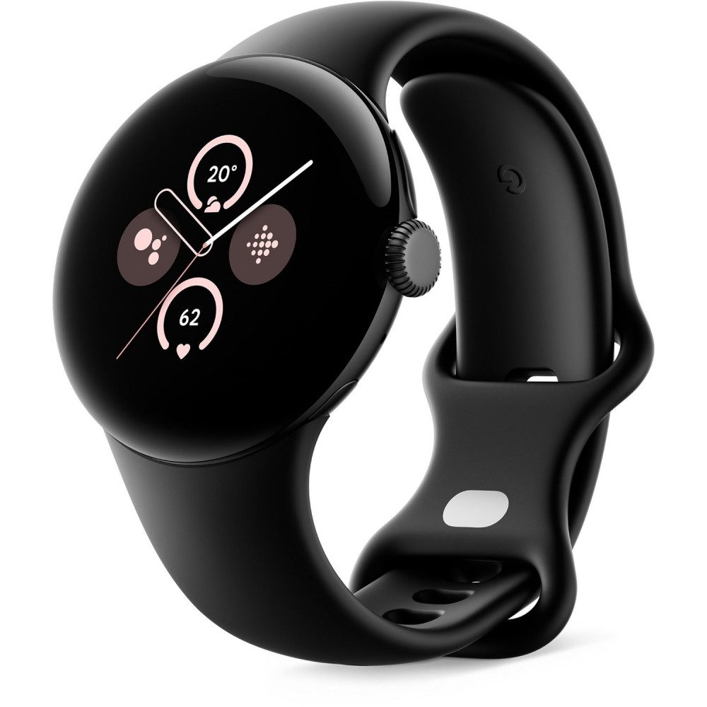 Google Google Pixel Watch 2 Smartwatch schwarz/obsidian Smartwatch (Wear OS), Fluoroelastomer, Sturzerkennung