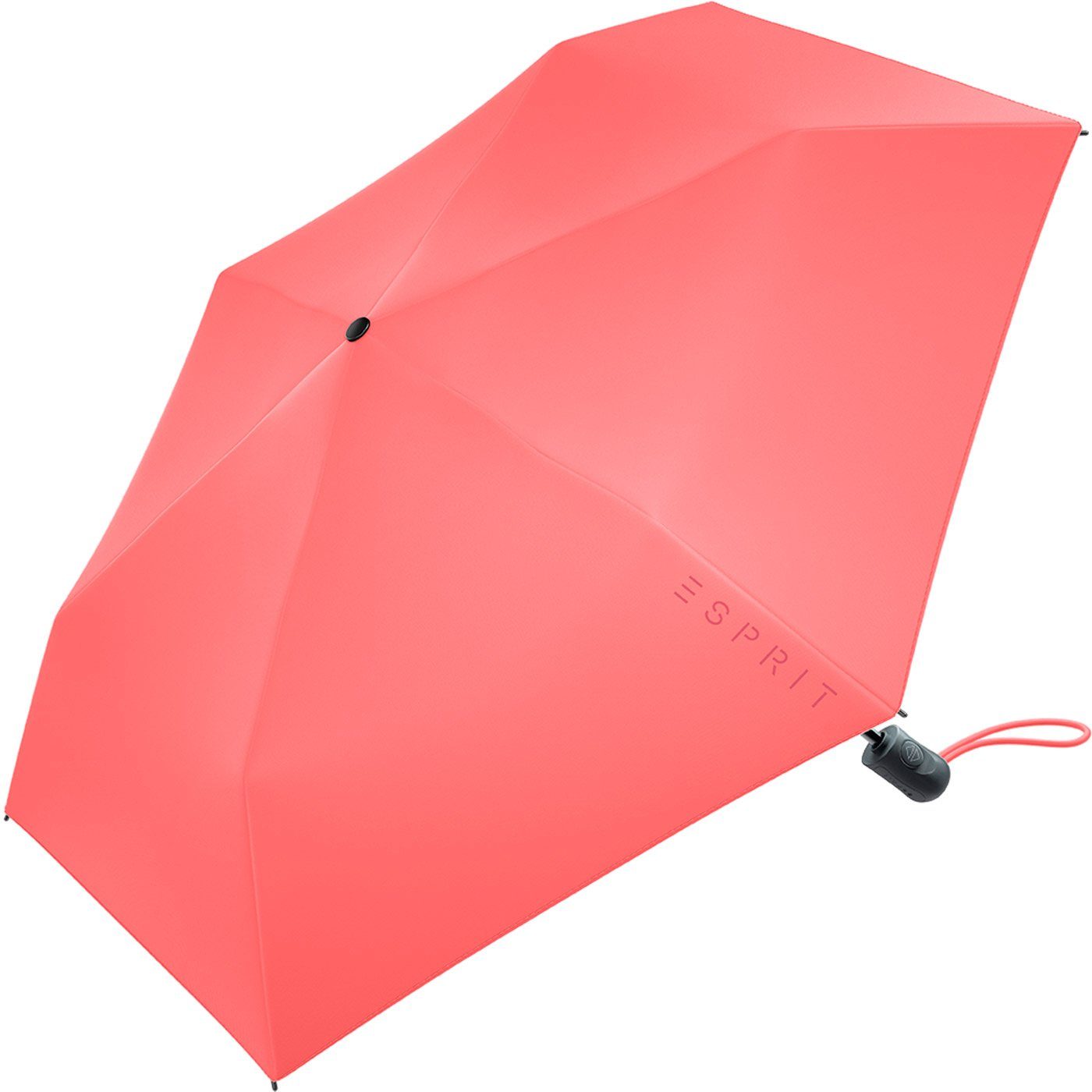 Slimline Damen koralle Auf-Zu den 2023, FJ Esprit Trendfarben Easymatic und Automatik neuen Taschenregenschirm leicht stabil, in