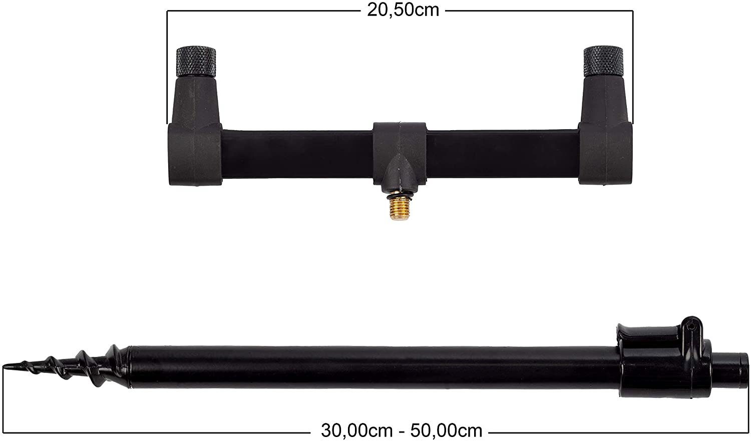 Zite Rutenhalter Teleskop-Rutenauflagen Set mit Buzzer-Bar 30-50 cm kleiner & flexibler