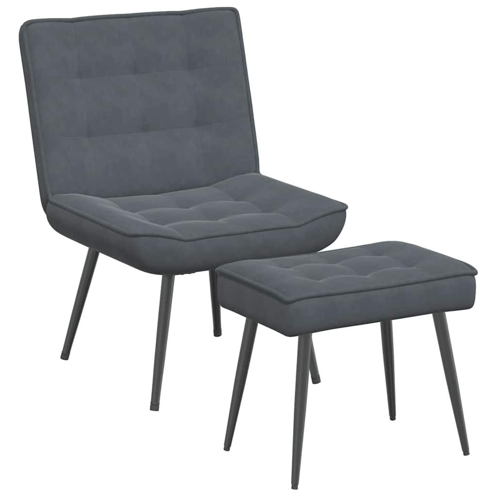 vidaXL Relaxsessel Relaxsessel mit Hocker Dunkelgrau günstig online kaufen
