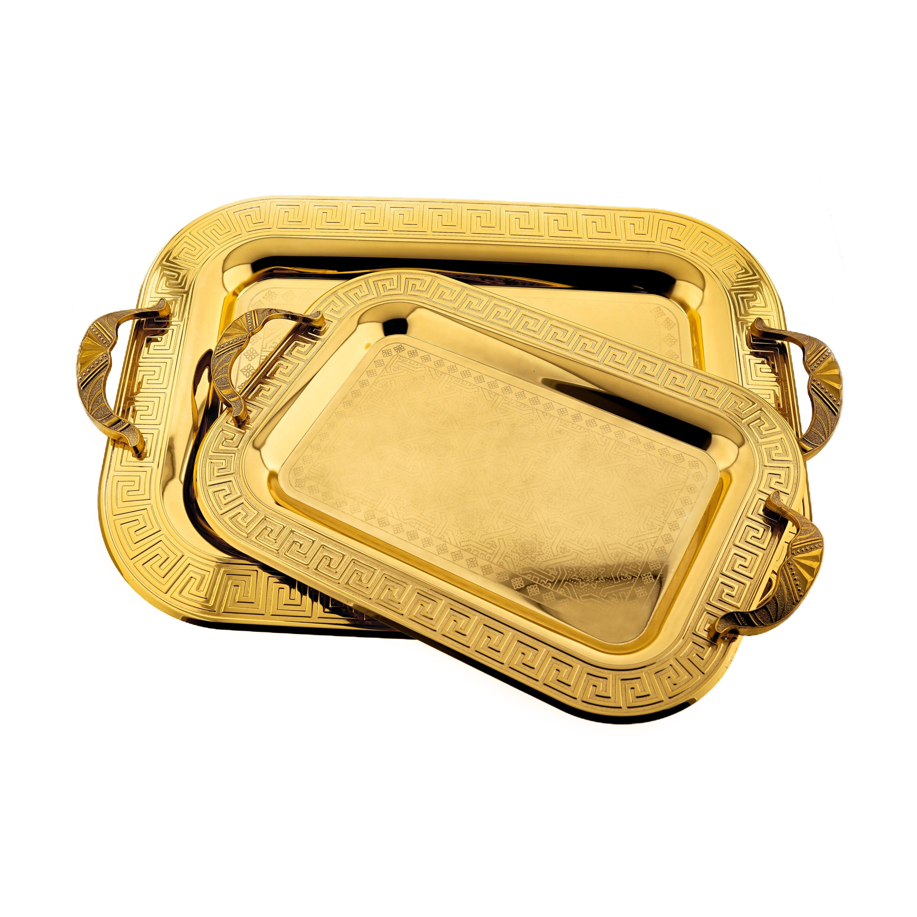 Almina Tablett 2er-Set Serviertabletts aus hochwertigem 18/10 Edelstahl