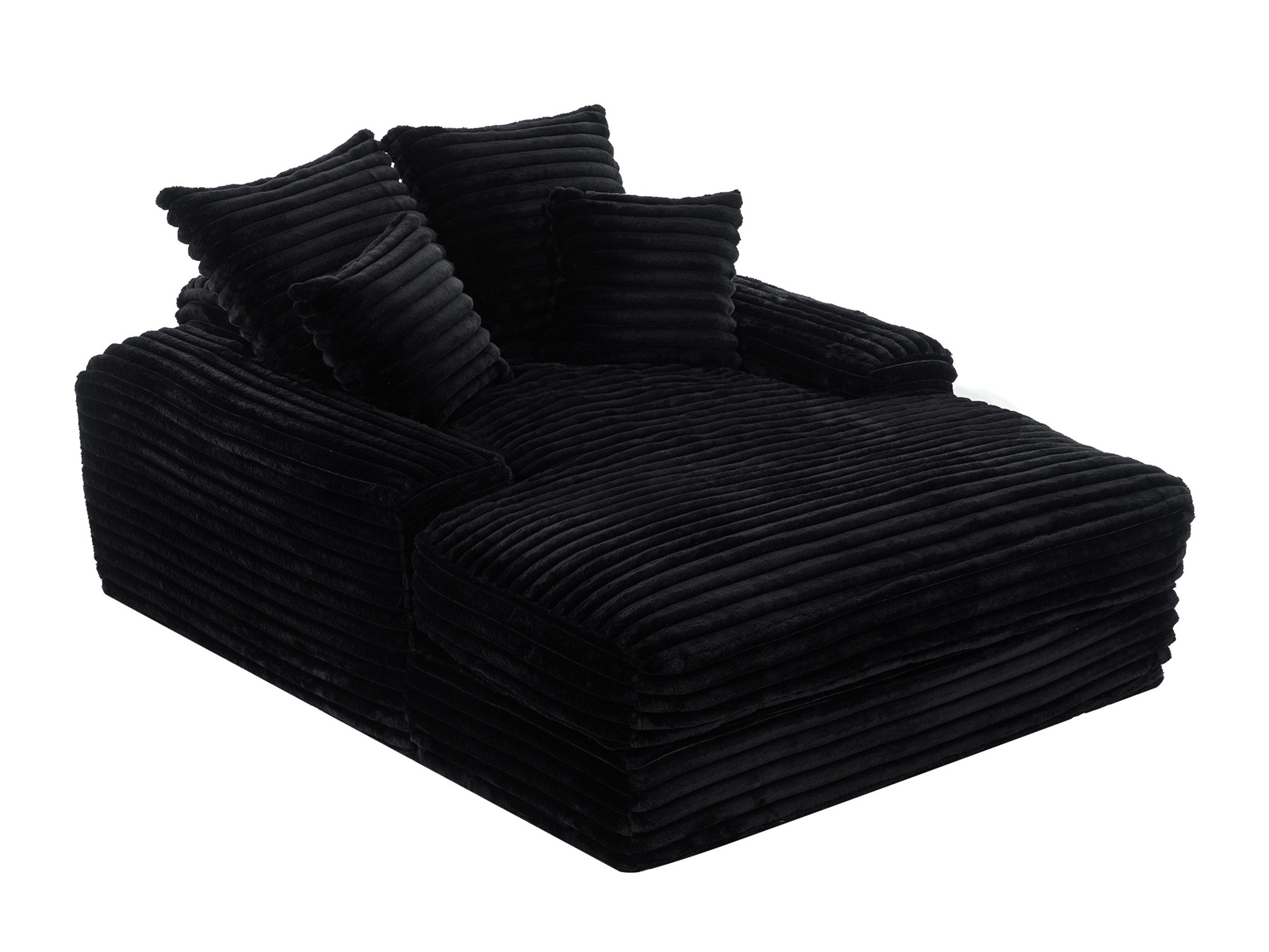 SeedWave Schlafsofa Kordstoff Gästesofa mit 26cm Breiter Armlehnen, 4 Abnehmbaren Kissen, Memory-Schaumfüllung