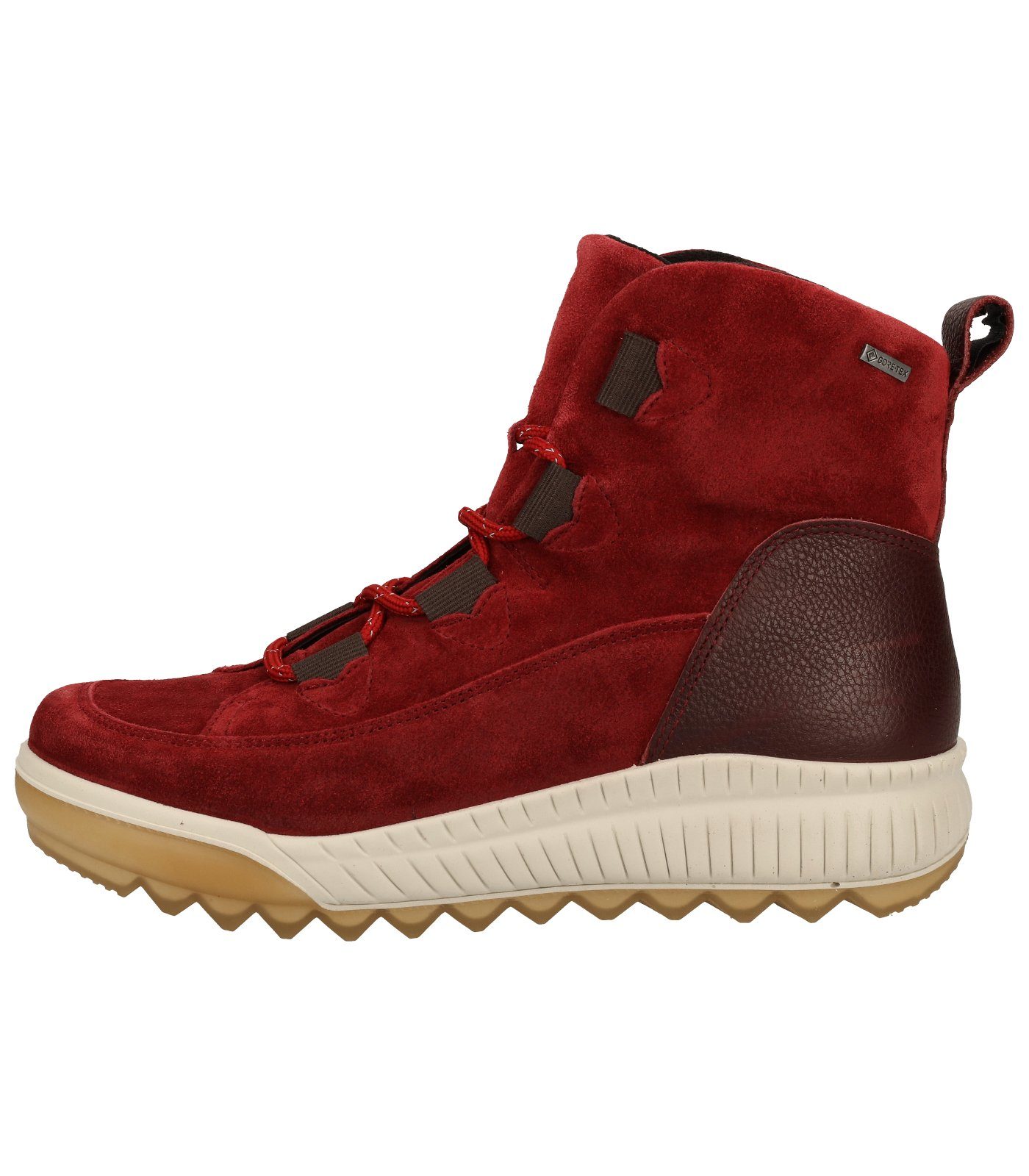 Stiefelette Rot Legero Schnürstiefelette Veloursleder