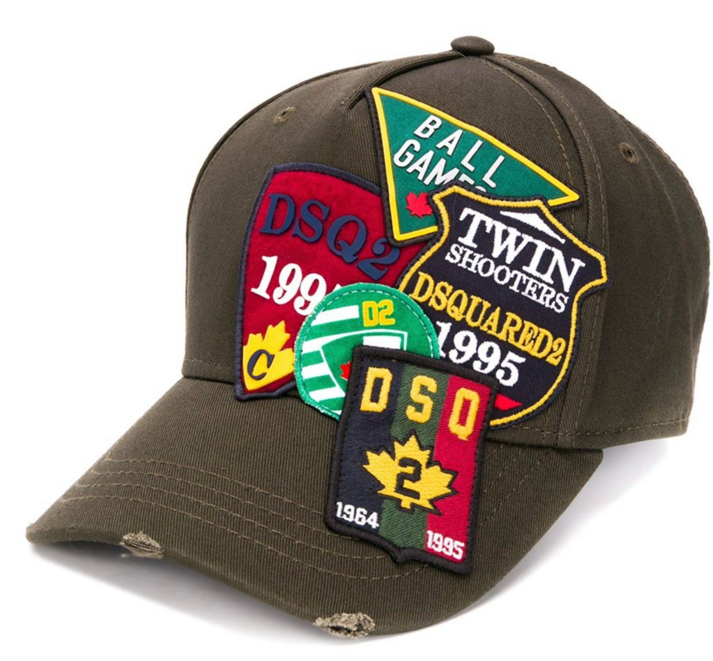Dsquared2 Baseball Cap Iconic Multi All Over Patch Baseballcap Cap Kappe Basebalkap ideal für modebewusste Individualisten