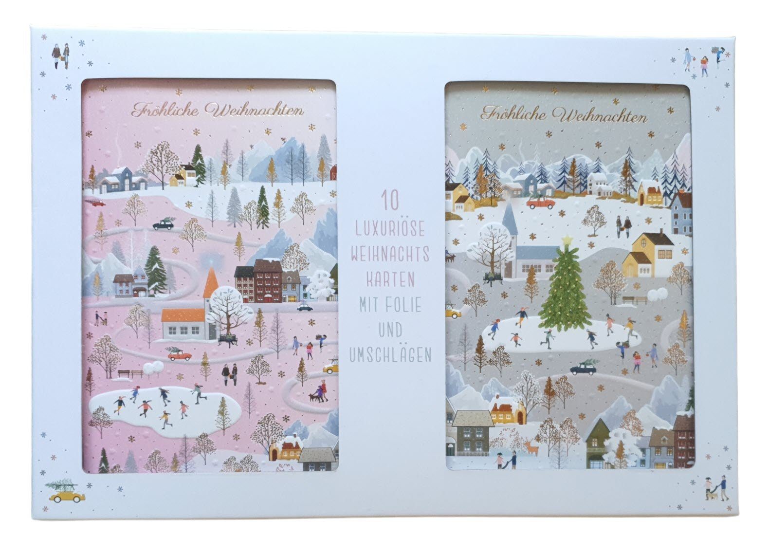 2 Weihnachtskarte Umschlag fache Folie Weihnachtskarten Spectrum Stück in Ausführung mit 10