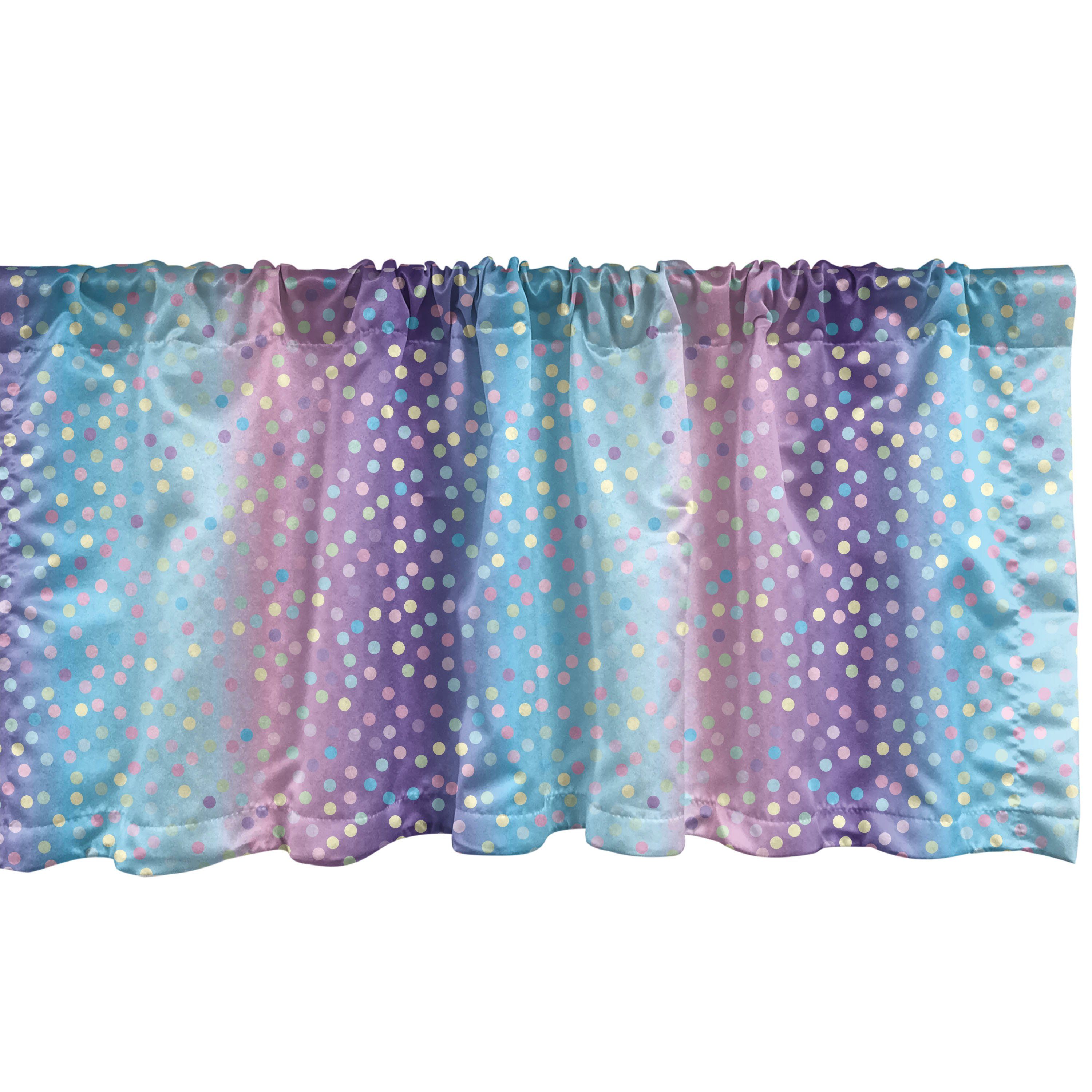 Scheibengardine Vorhang Volant für Küche Schlafzimmer Dekor mit Stangentasche, Abakuhaus, Microfaser, Abstrakt Mermaid Tones Punkt-Muster