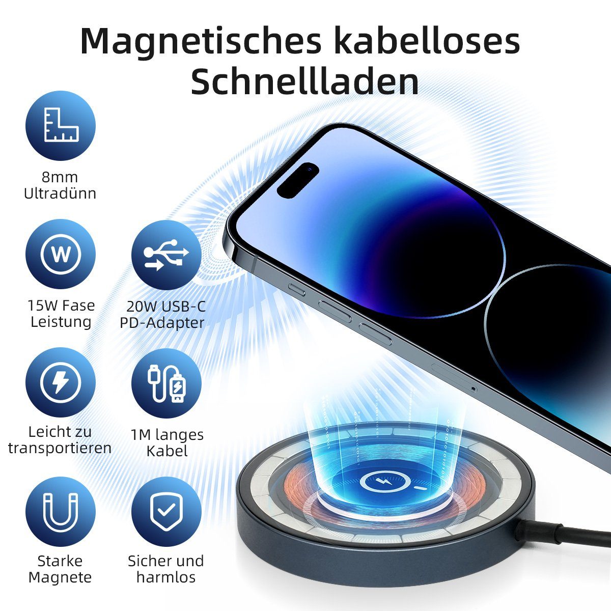 VSIUO 15 W Induktions Ladegerät Wireless Charger (2220 mA, Mit