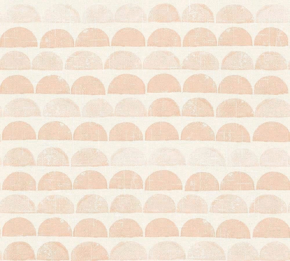 living walls Vliestapete Scandinavian Style, glatt, geometrisch, grafisch, skandinavisch, PVC-frei hellbeige/orange/weiß