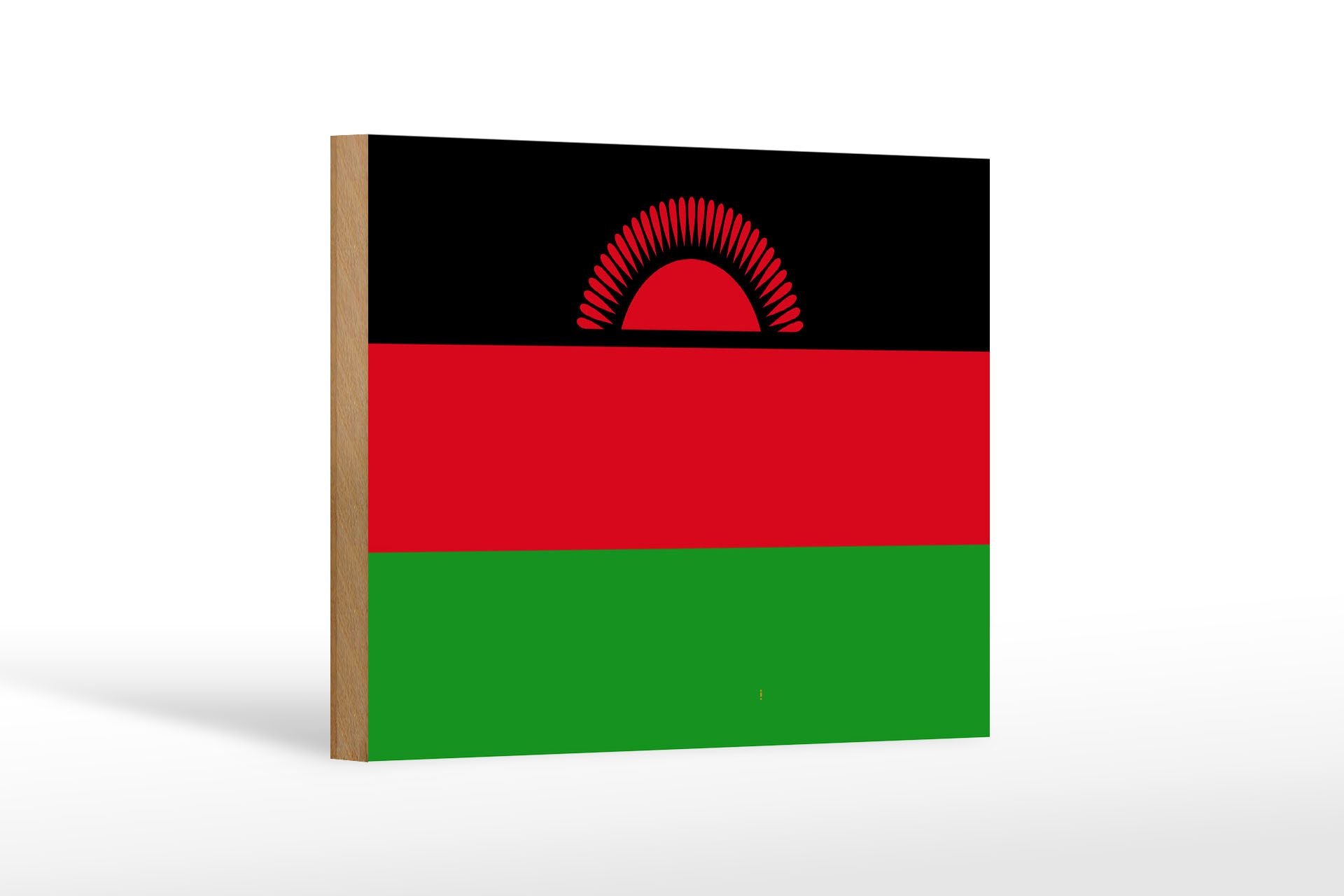 Femer GmbH Holzbild Flagge Malawis 18x12 cm Flag of Malawi, Flaggen (1 St), Glatte Holzfaserplatte (MDF), vorn beschichtet