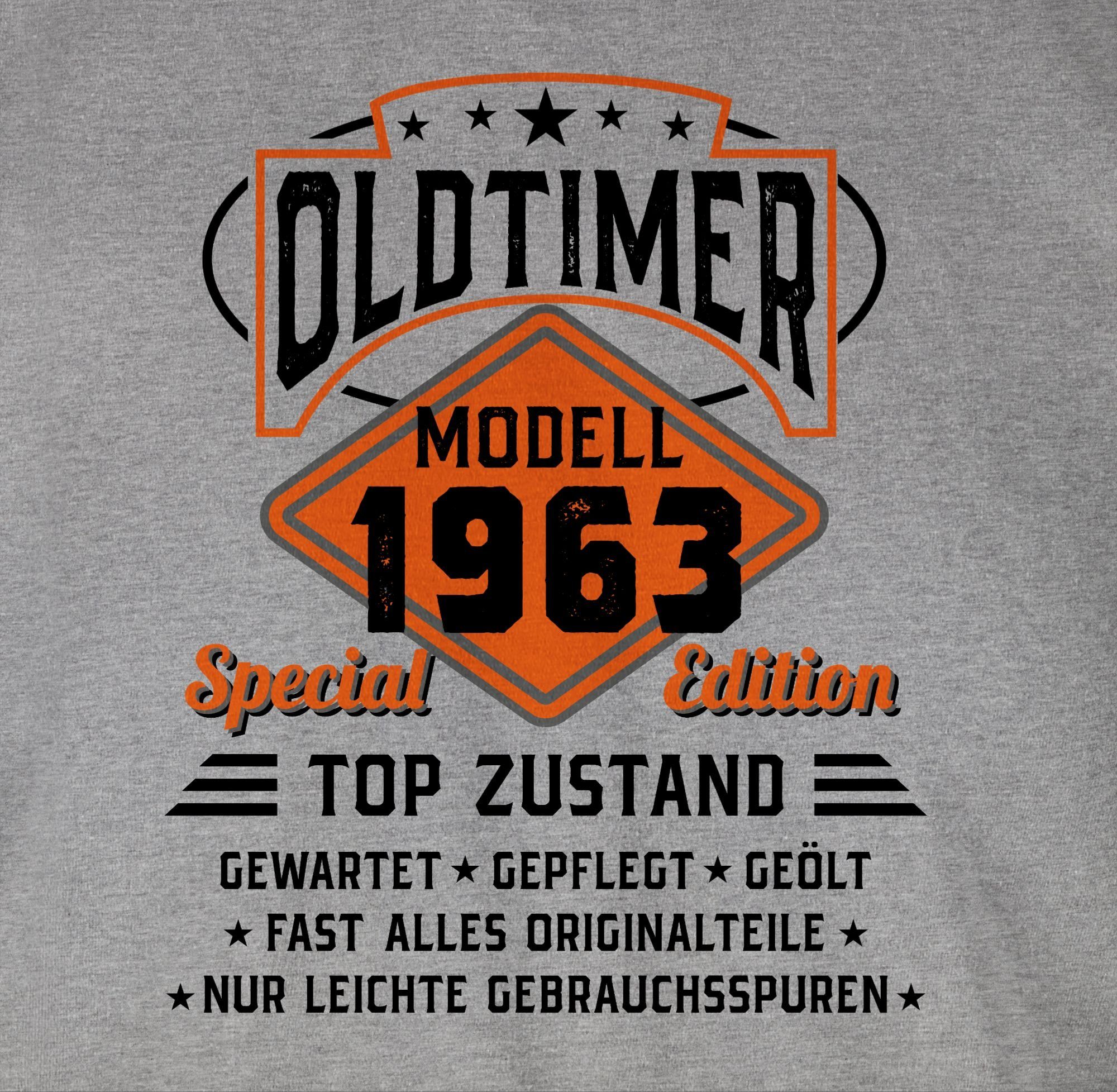 1963 Shirtracer - Grau 1 T-Shirt meliert 60. Geburtstag Modell Oldtimer schwarz