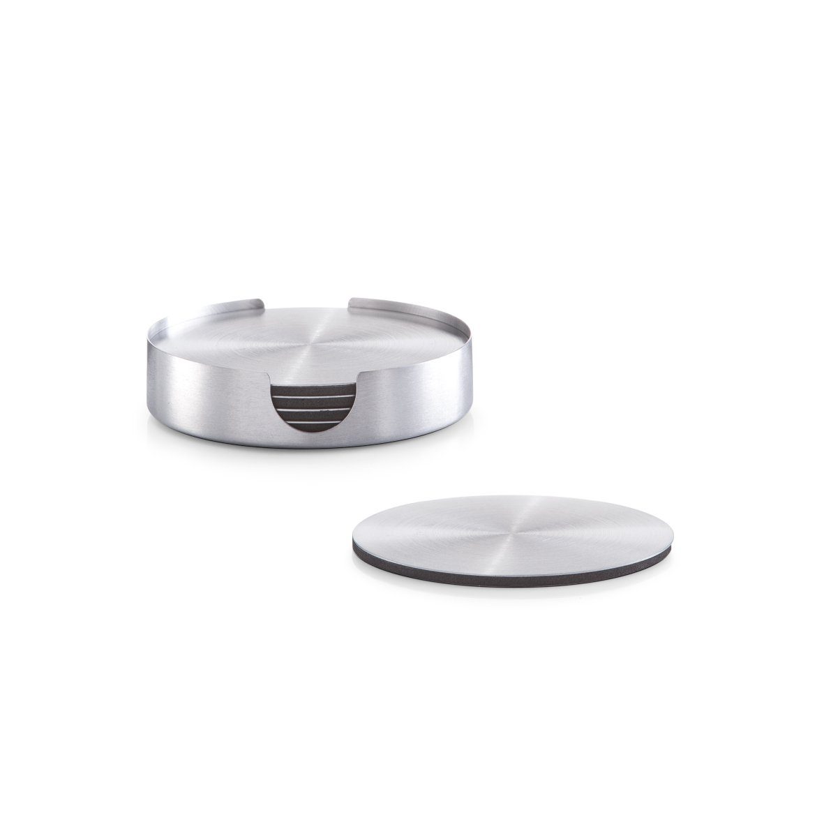 Zeller Present Küchenorganizer-Set Glasuntersetzer-Set, 7-tlg., Edelstahl, silber, Ø10 cm