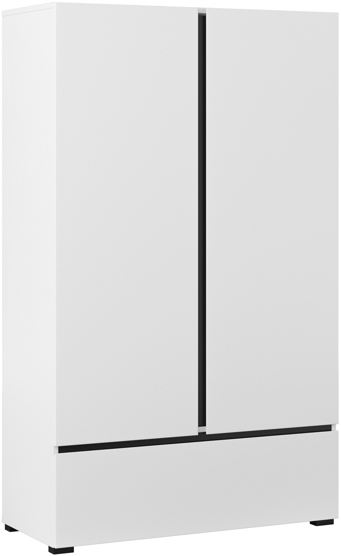 Wäscheschrank Cross, moderner griffloser Kleiderschrank