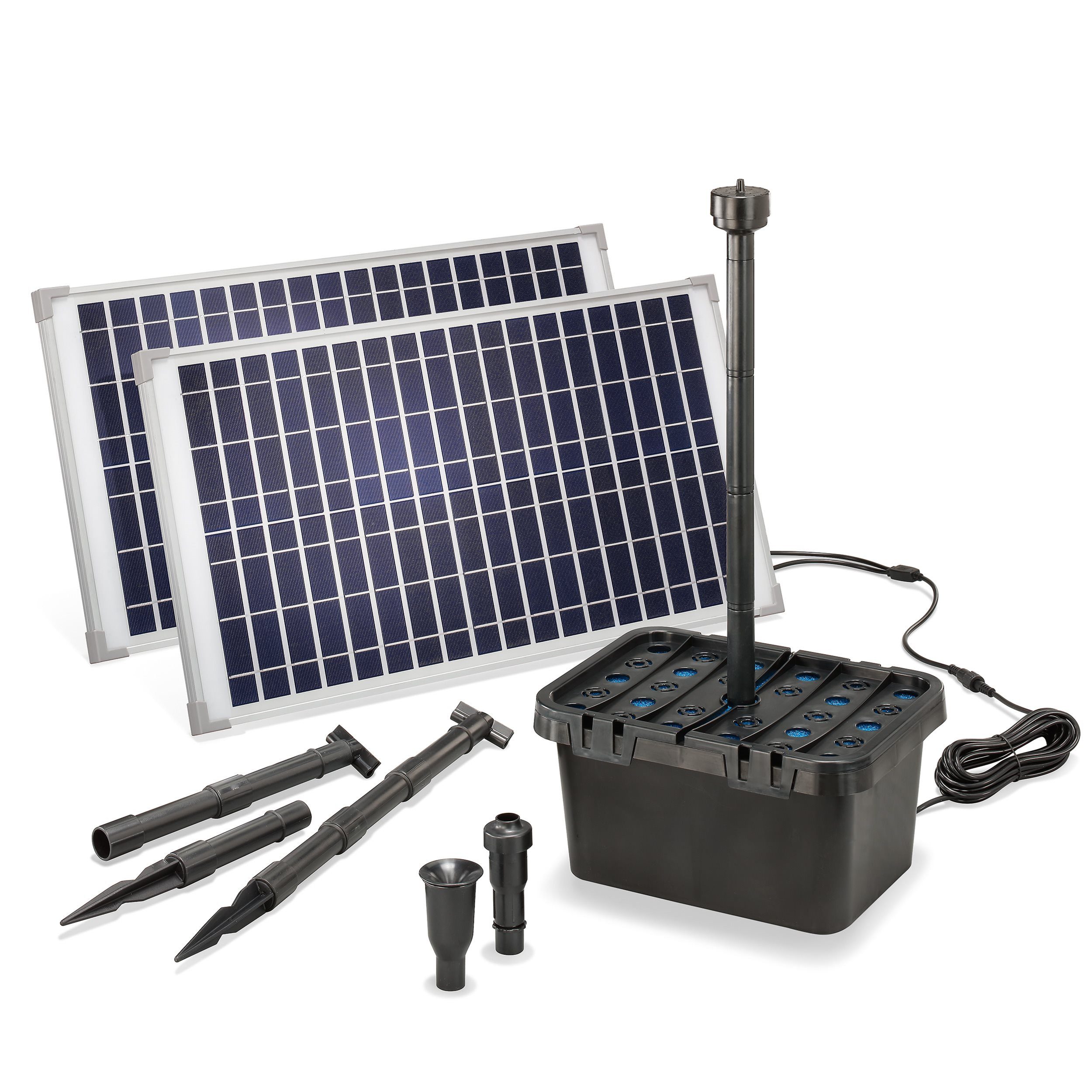 esotec Teichfilter 50/1700 Solar Unterwasserfilter-Set Pumpe 1700l/h Module 2x25Wp 100904 (Komplettset)