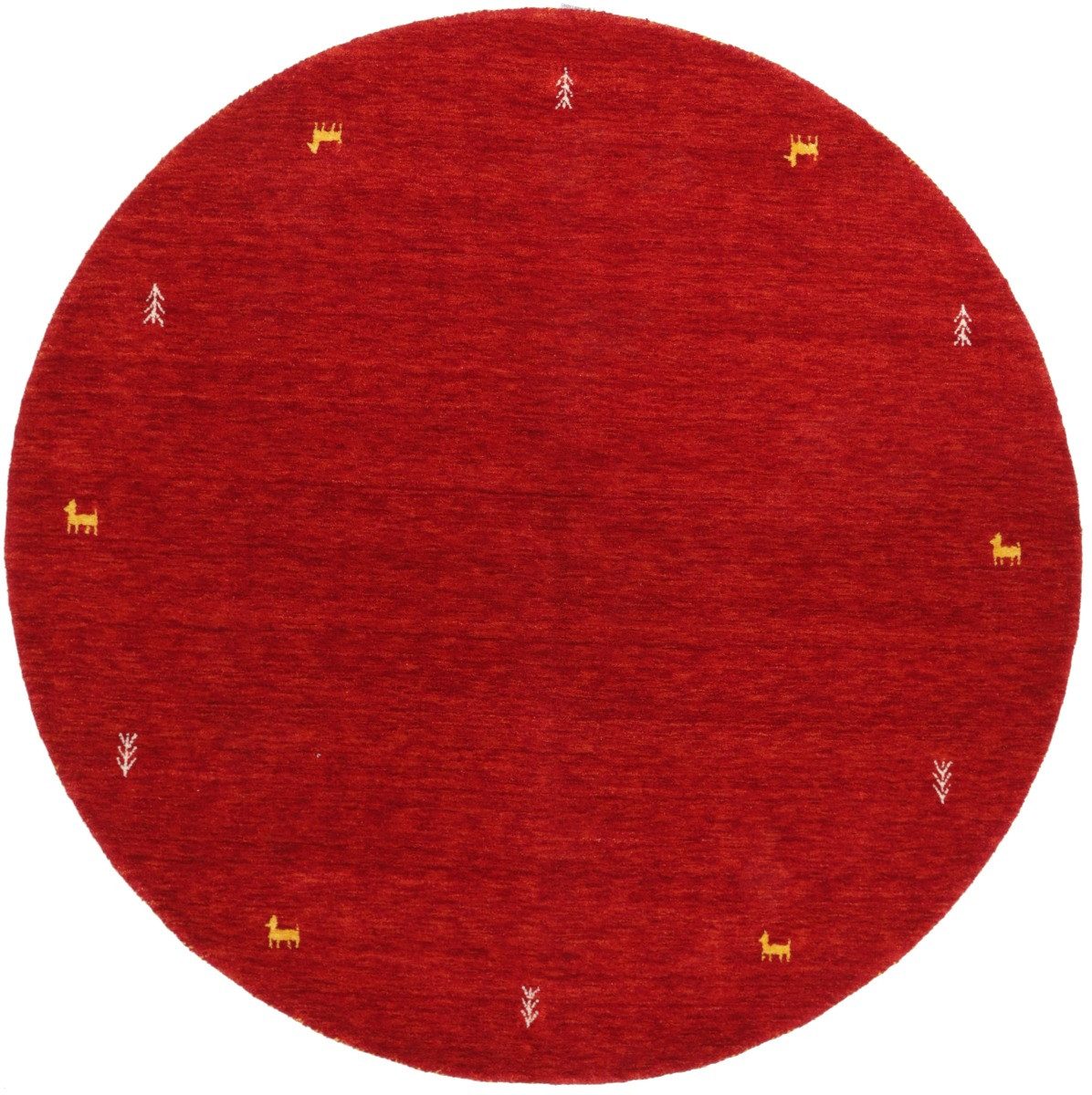 Carpet Avenue Teppich Gabbeh loom Sherpa - Dunkelrot 200x200, Rund, Höhe: 12 mm