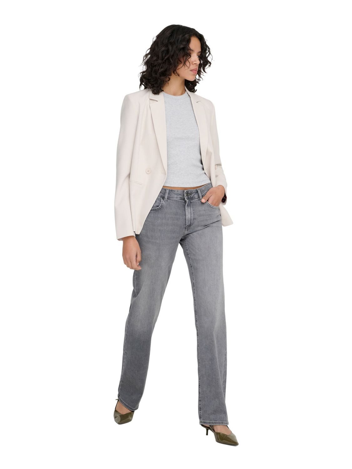 ONLY Straight-Jeans ONLBLUSH MID STRAIGHT DNM mit Stretch