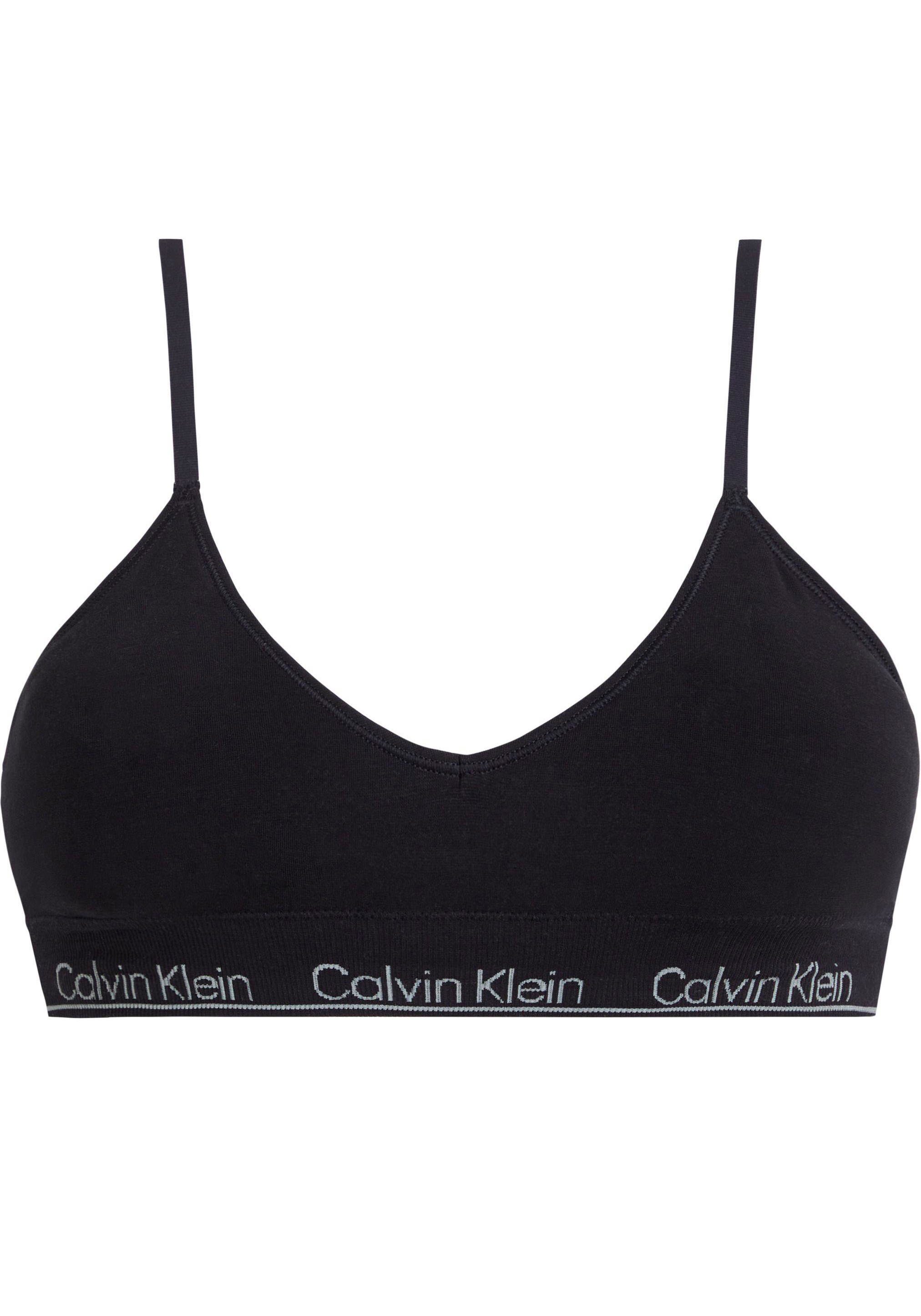 Klein LINED LGHT Calvin TRIANGLE schwarz CK-Logoschriftzug mit Underwear Triangel-BH