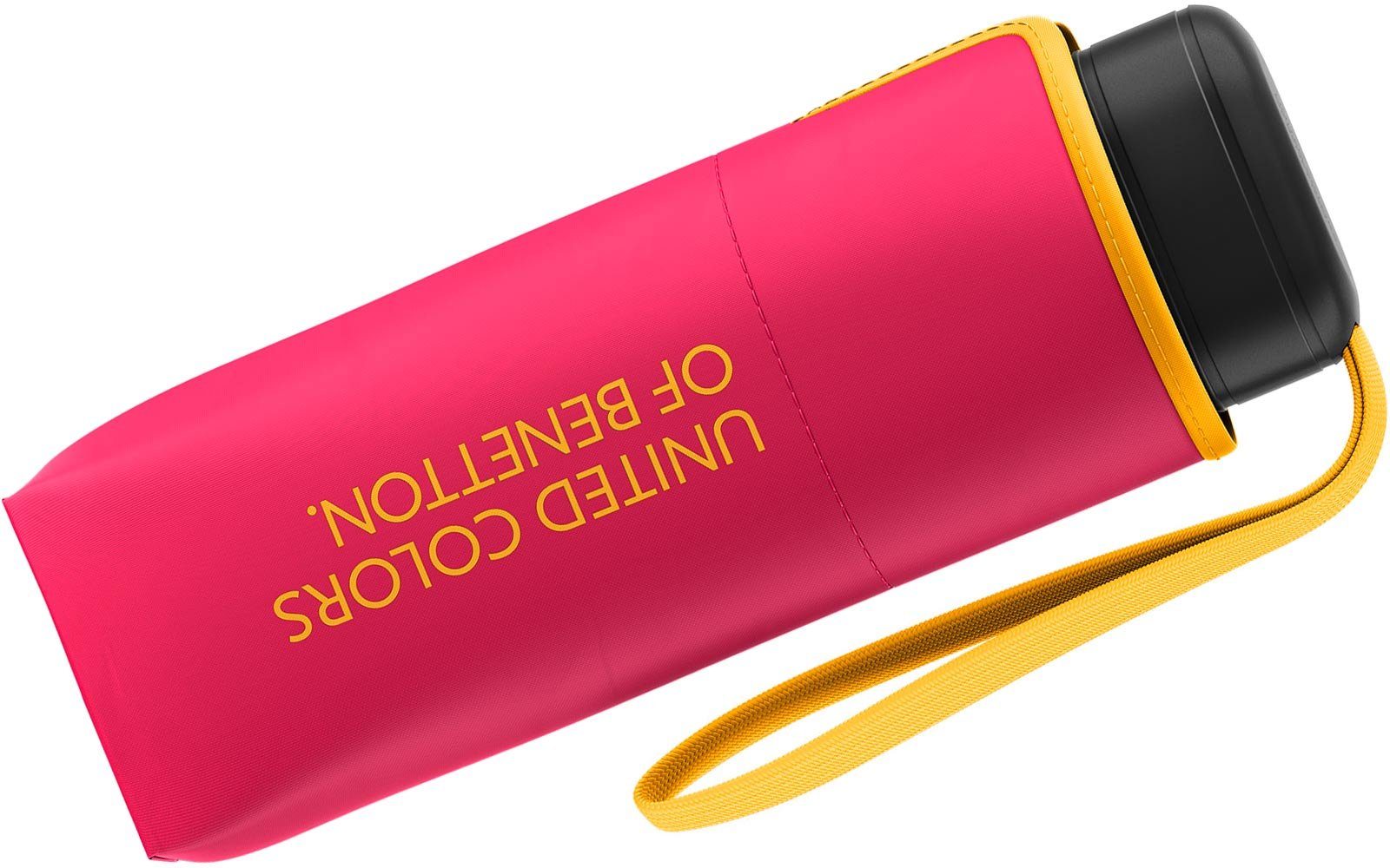 Modefarben 2023 pink-gelb mit of United kontrastreichem Benetton sorbet, raspberry Ultra Taschenregenschirm Colors Mini Saum leuchtende Flat - HW