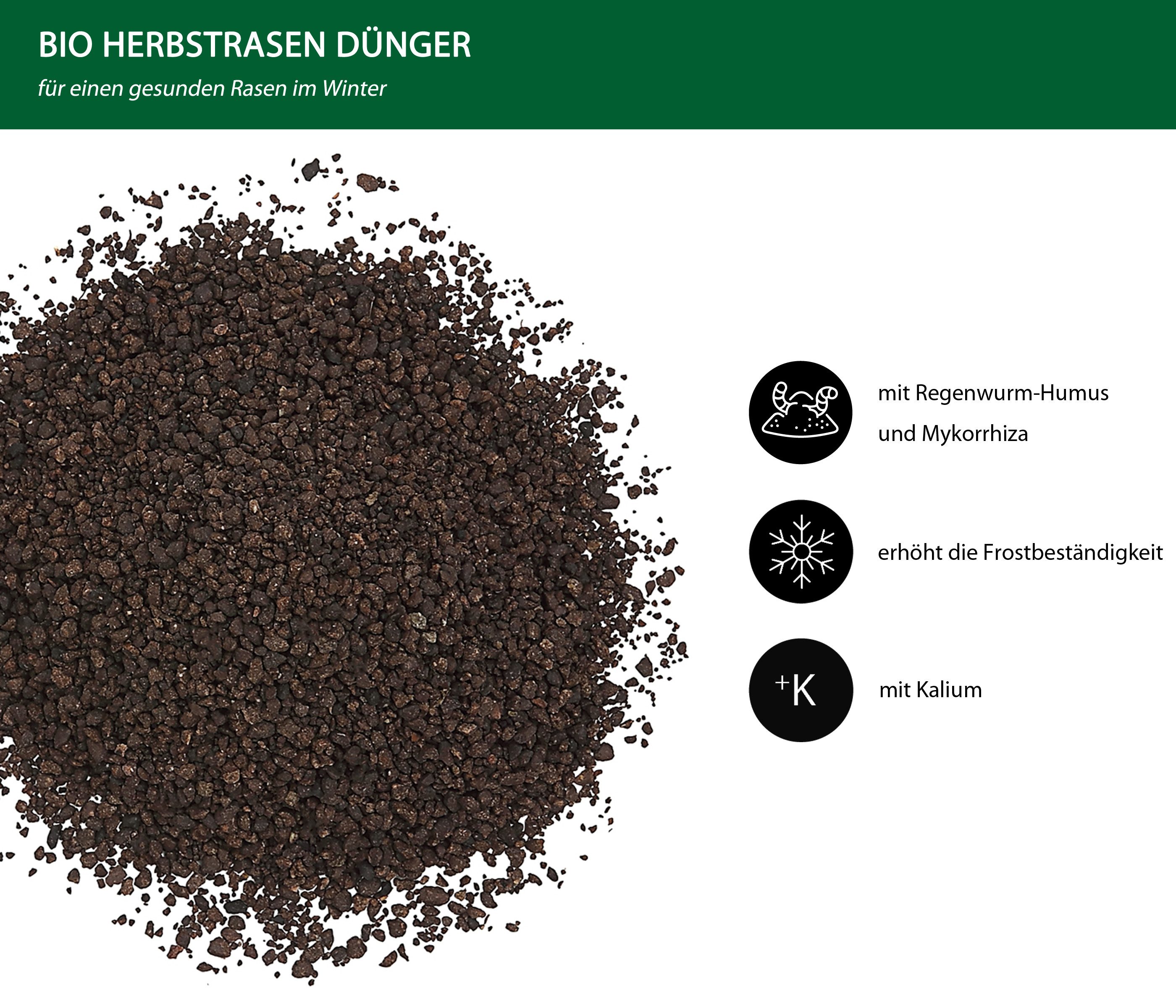 Dehner Rasendünger Herbst-Rasendünger, mit Regenwurmhumus/ Mykorrhiza / Kal günstig online kaufen