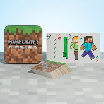 Paladone Spiel, Minecraft Gras Block Spielkarten in schöner Blechdose