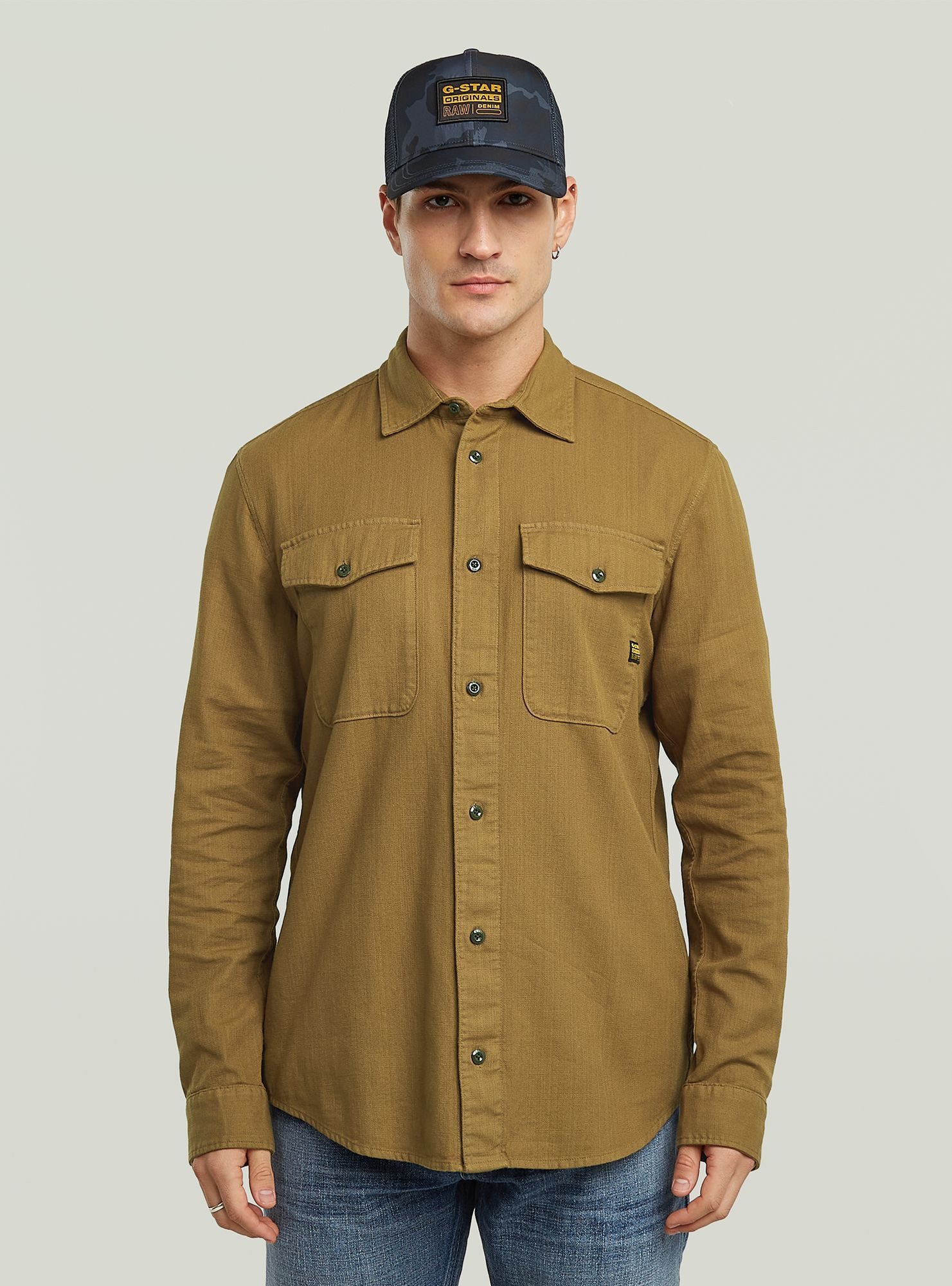 Langarmshirt Marine Slim Hemd