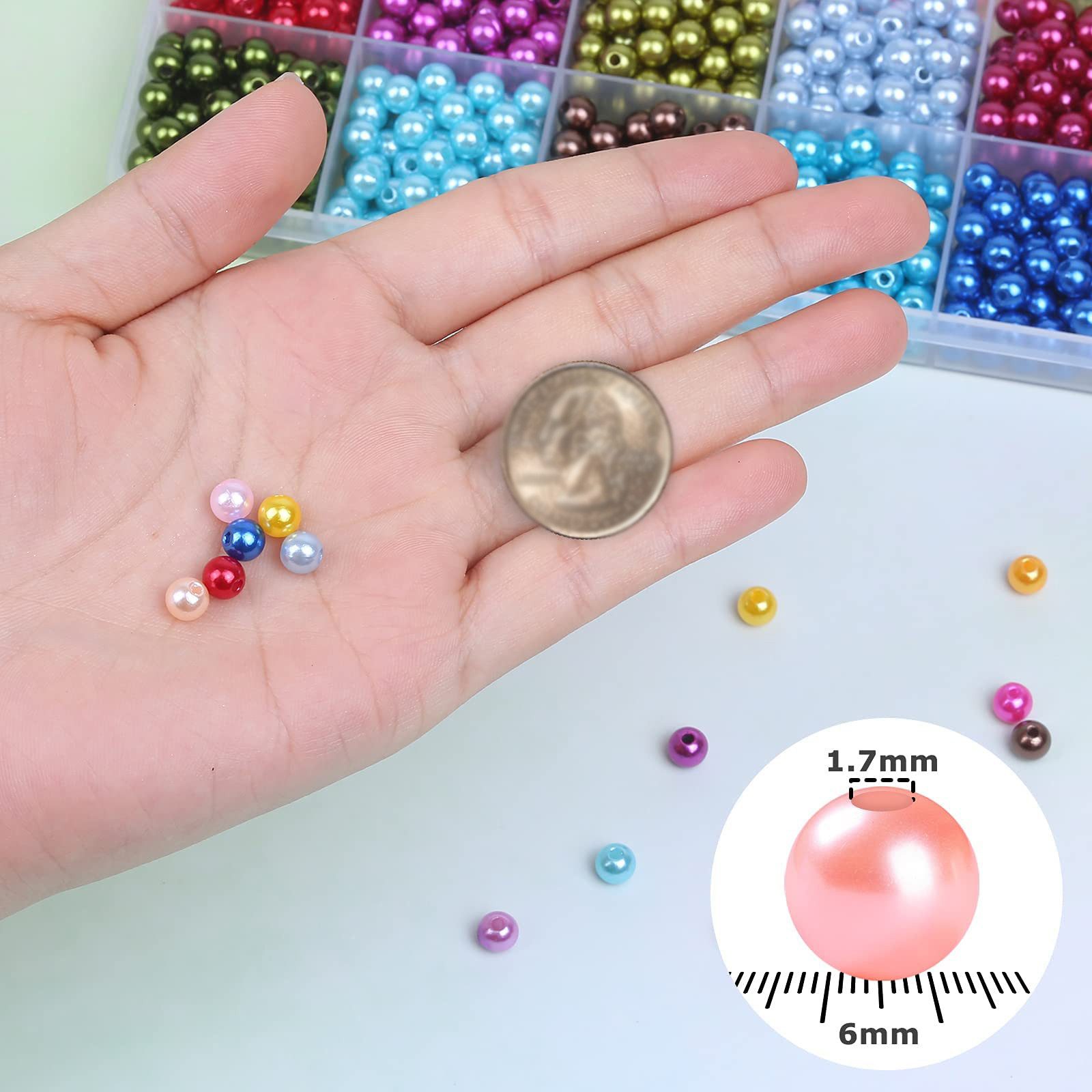 FOUORTUNATE-BEE Ketten und Armband Set 1960 PCS Perlen, 6mm 28 Farben Multi günstig online kaufen