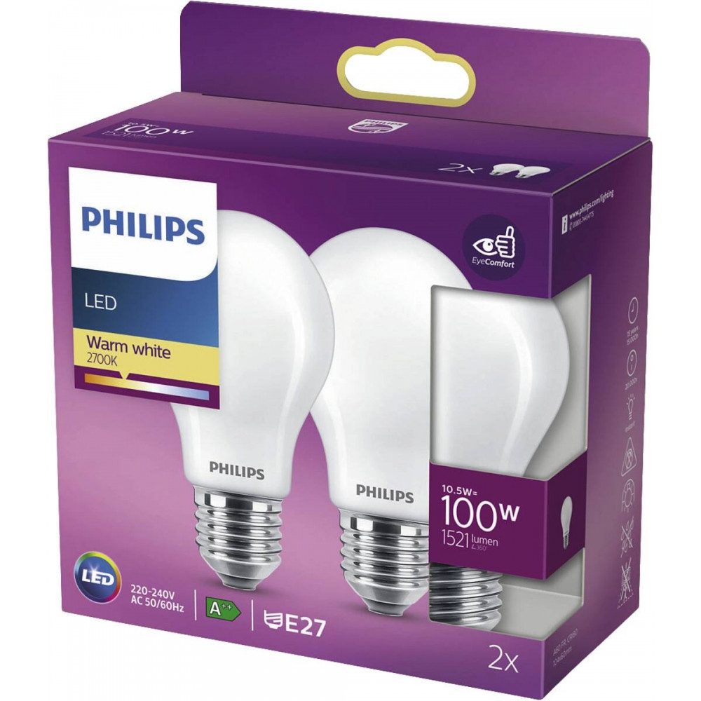 Philips LED 100W E27 Lampe - Warmweißes Licht. Elektro-Kabel
