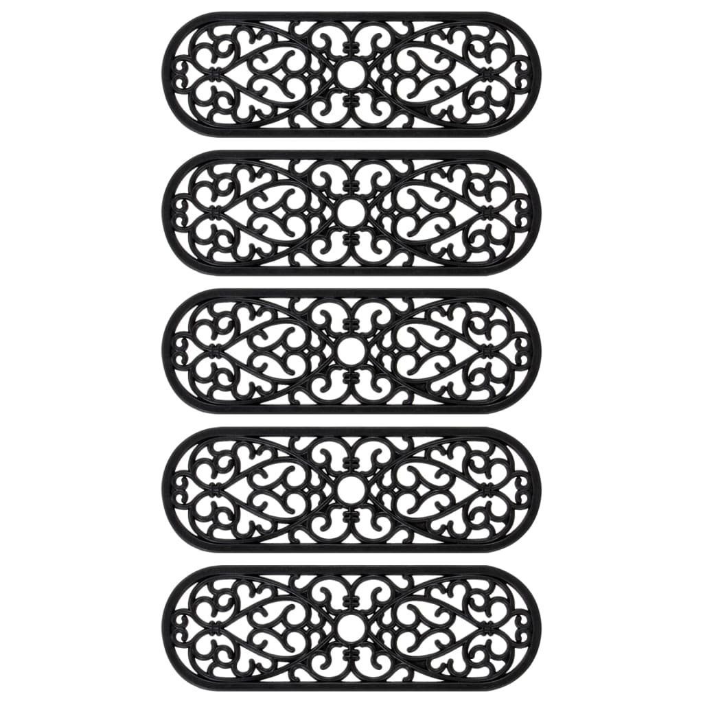 vidaXL Stufenmatte Design 7 Stufenmatten Stufenschutz Rutschschutz Gummimatte 5 Stk 25x75