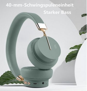 XDOVET Bluetooth Kopfhörer Over Ear,Stunden Spielzeit Kopfhörer Kabellos Bluetooth-Kopfhörer (Einziehbar und einstellbar,Intensiver Bass,Wireless Headphones)