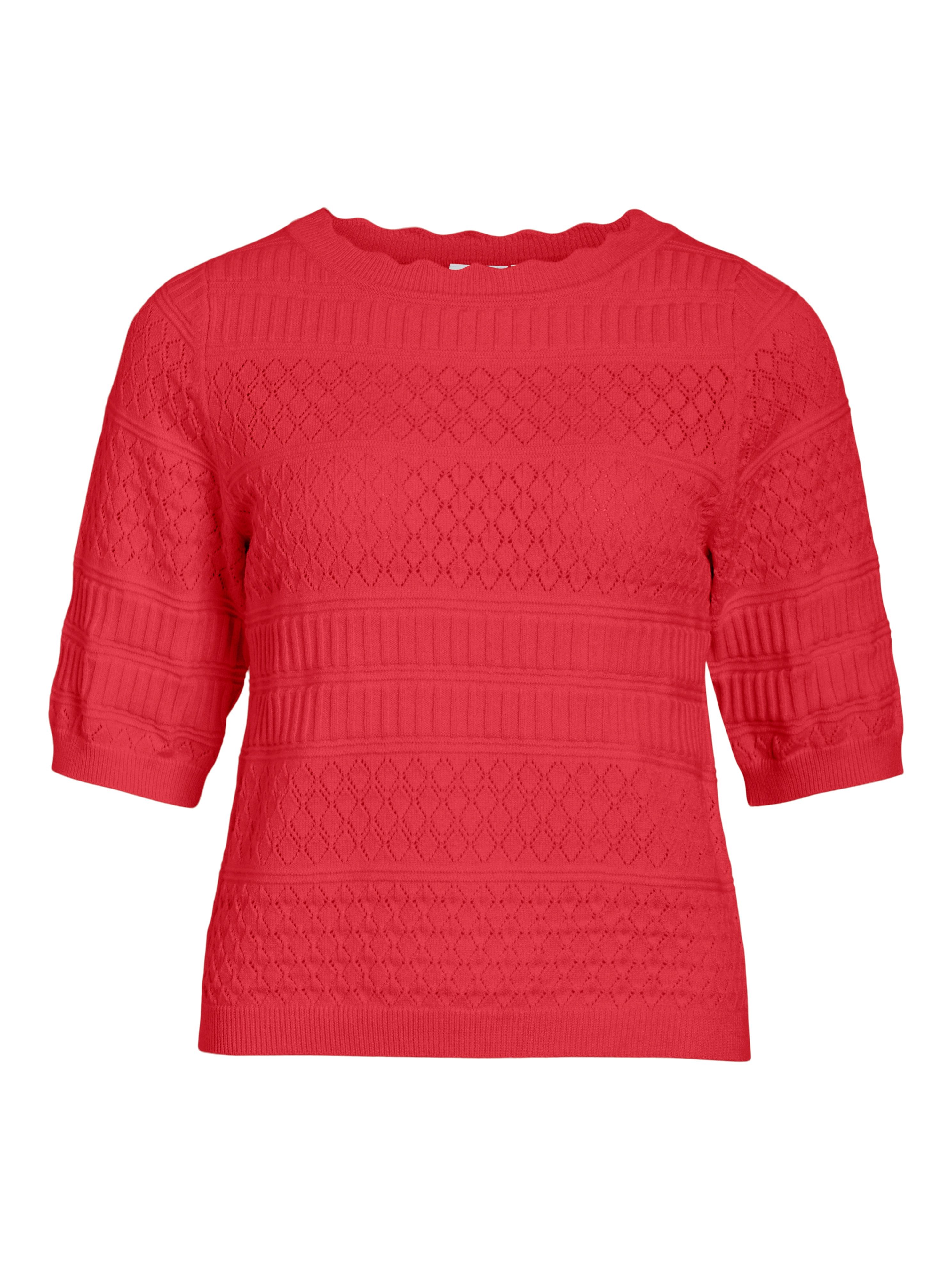 Kurzarmpullover VIMILOS S/S O-NECK POINTELLE TOP - NOOS