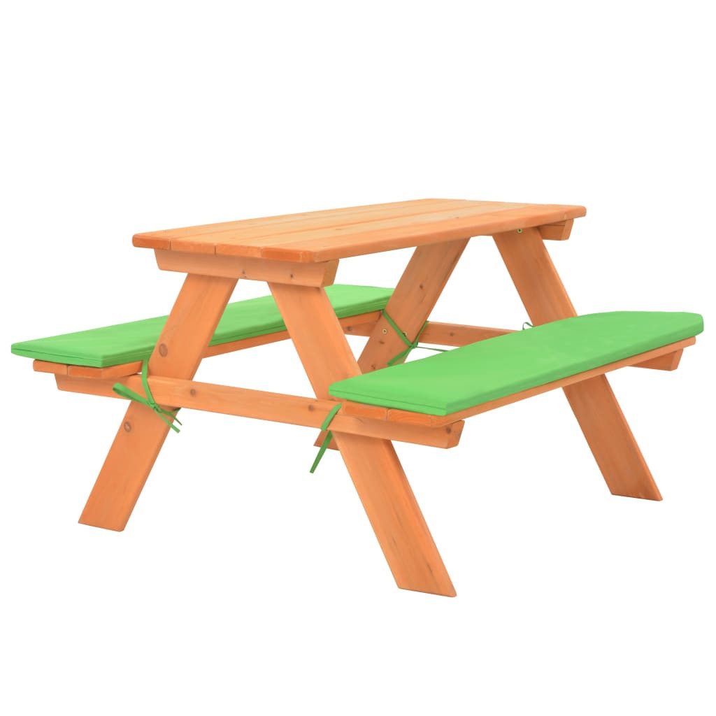 vidaXL Gartenlounge-Set Kinder-Picknicktisch mit Bänken 89×79×50 cm Massivholz Tanne, (1-tlg)