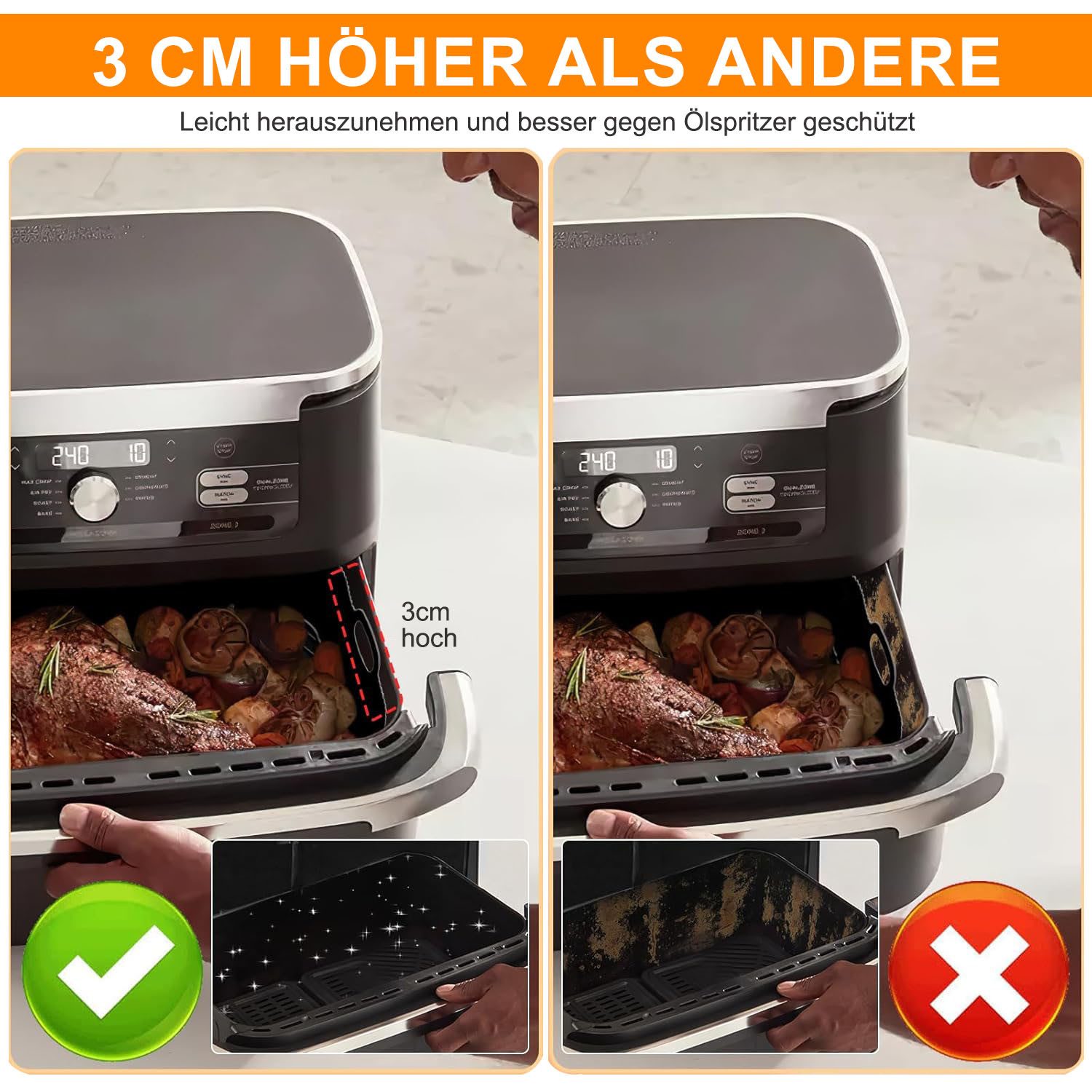 SURFOU Küchenmaschinen Zubehör-Set 15-teiliges Heißluftfritteuse Zubehör Airfryer Zubehör für Ninja Foodi, Silikonform für Ninja heißluftfritteuse af500de Zubehö