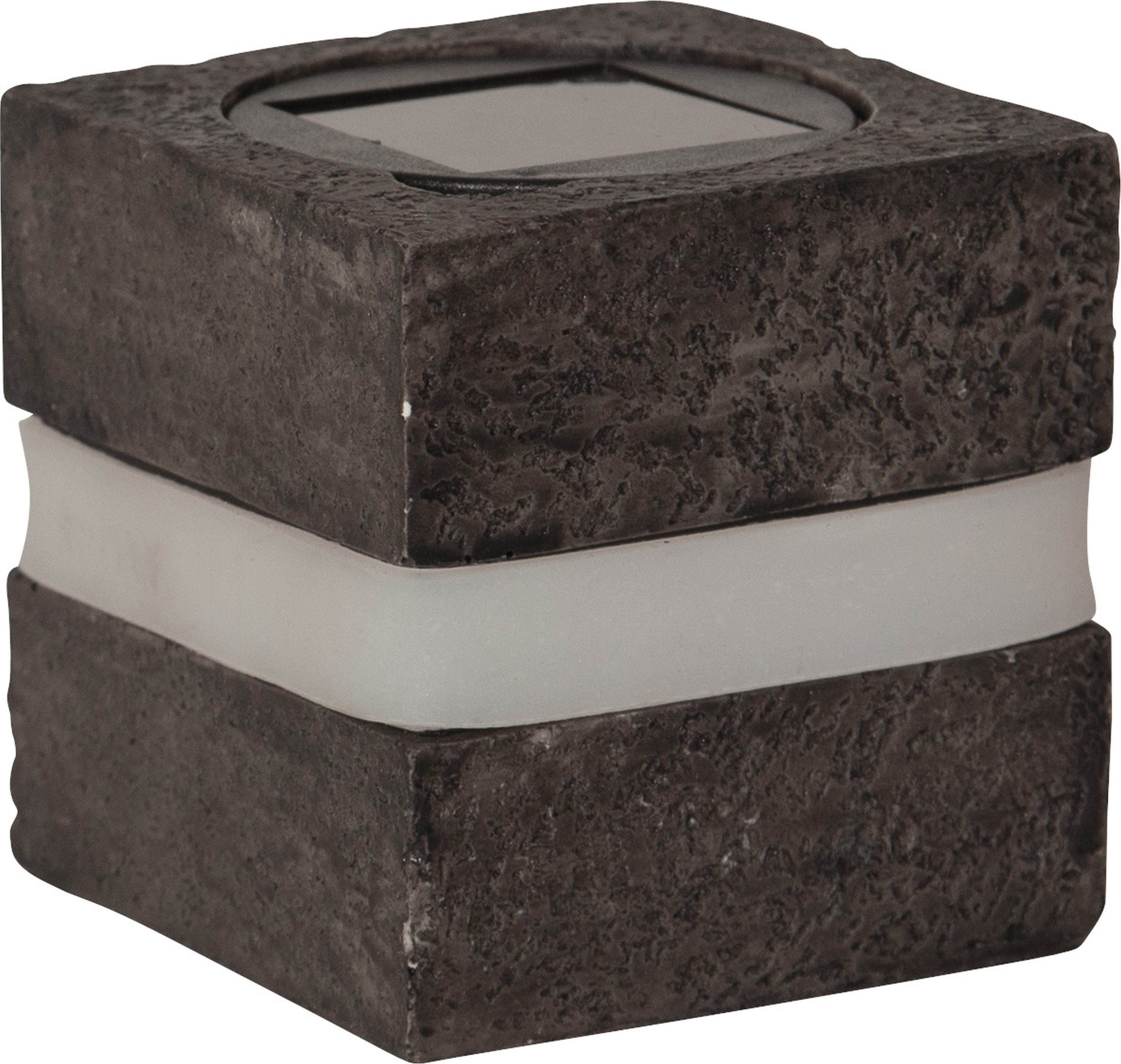 STAR TRADING LED Solarleuchte Solar-Dekoration Stonecube, Tageslichtsensor, LED fest integriert, Warmweiß, 2er-Set Solar-Leuchtsteine, Steinoptik, Dämmerungssensor