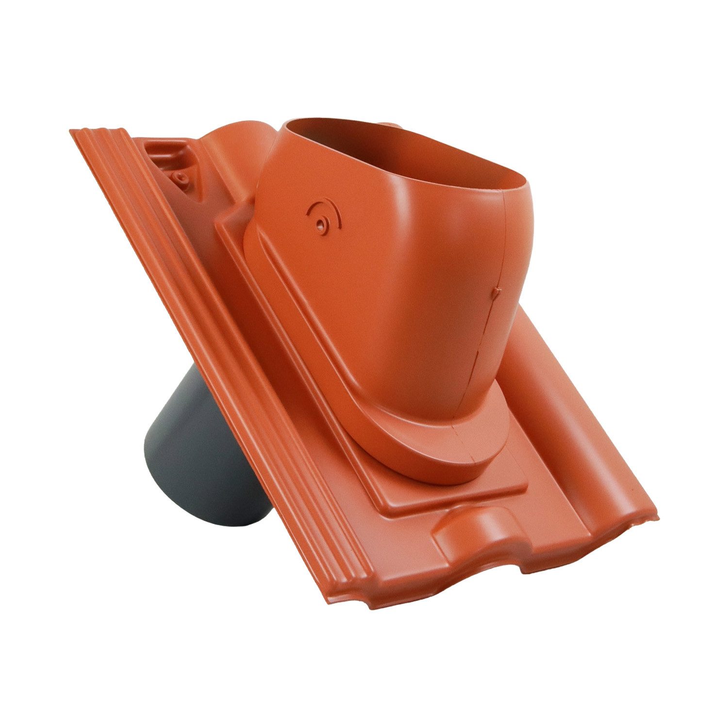 FLECK Dachdurchführung Aura-Lüfter DN 125 rot matt passend für Braas Frankfurter Pfanne, Spezial-Hart-PVC