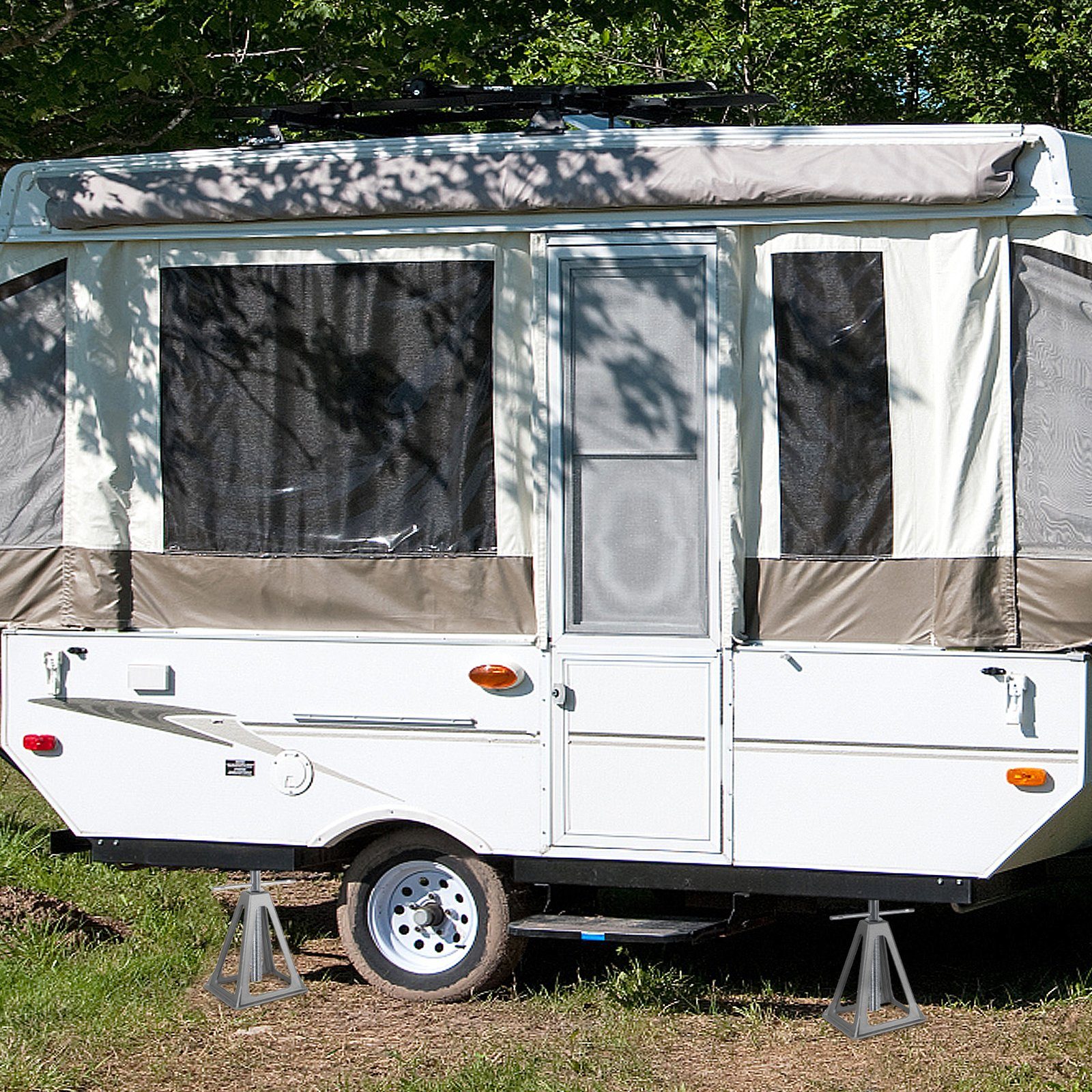 (2-St), Wohnmobilen, AUFUN für Unterstellbock Caravan, Höhenverstellbar