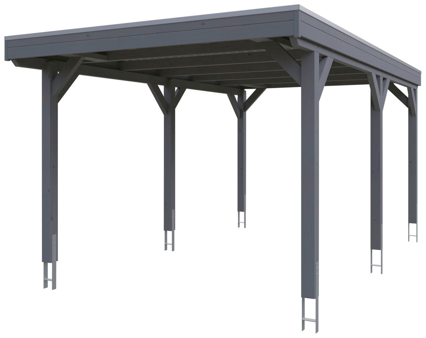 Skanholz Einzelcarport Grunewald, BxT: 321x554 cm, 289 cm Einfahrtshöhe, mit Aluminiumdach