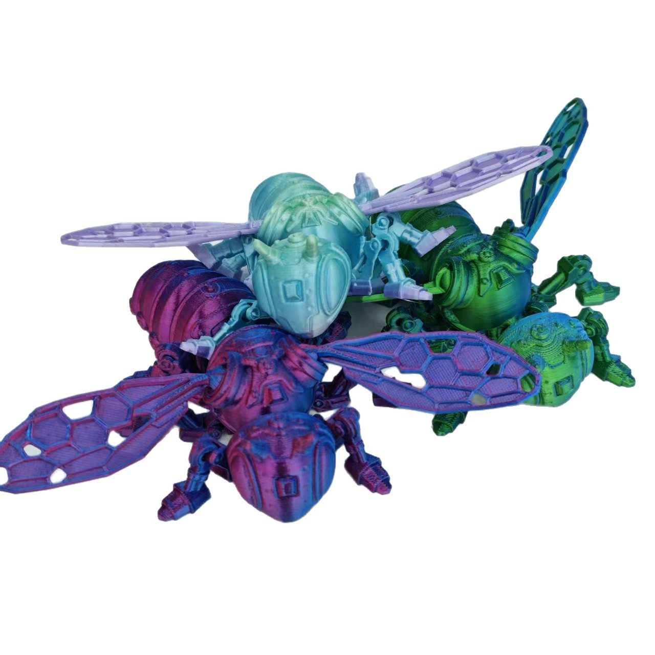 Jumpeak Tierfigur 3d tiere,bienen deko,tiere figuren,PLA Material,innen deko (1 x 3D Bienenornament), tiere spielzeug,Mehrere Farboptionen,dekorative Accessoires