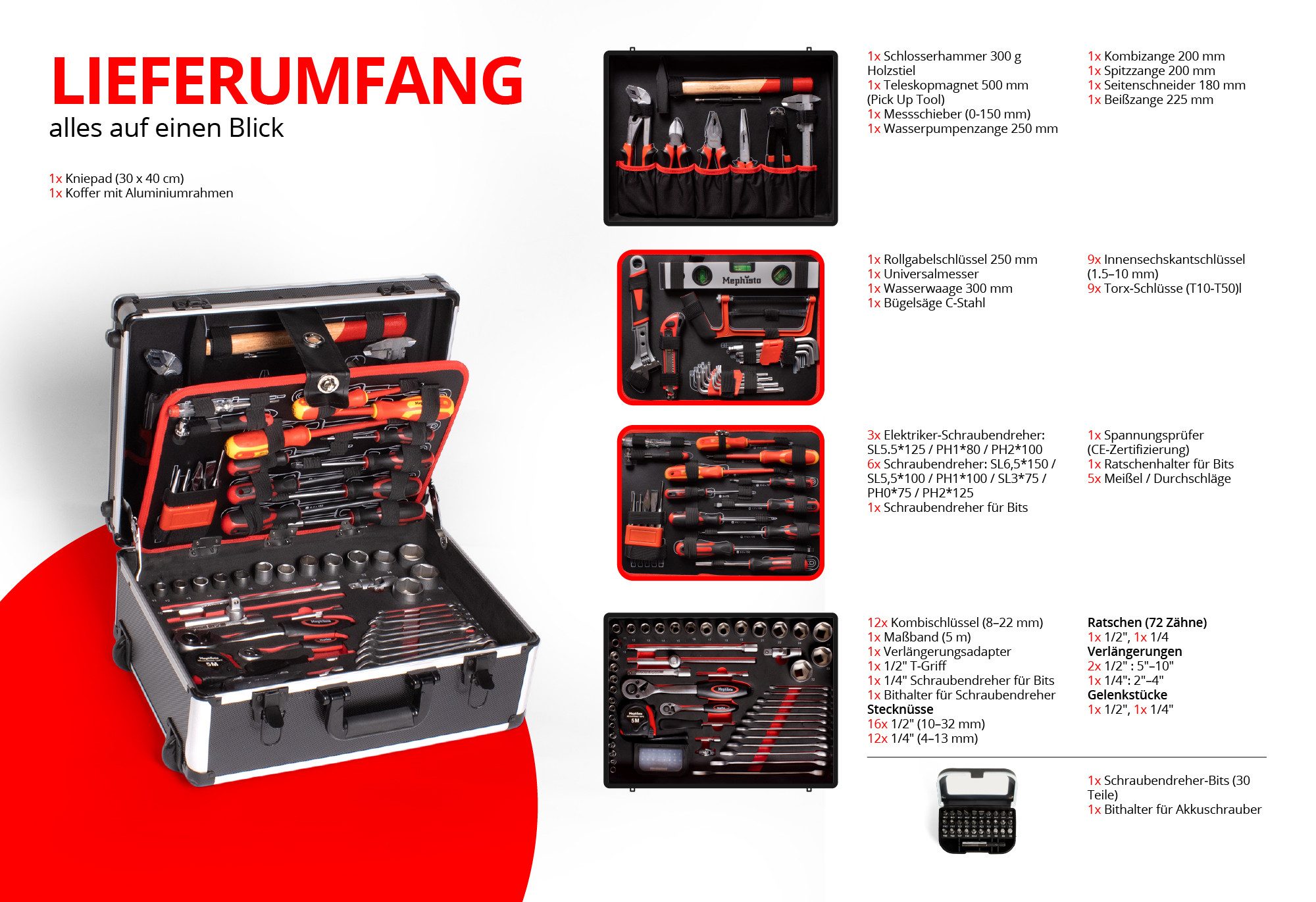 Mephisto-Tools Werkzeugset, (fertig montiert und bestückt), Werkzeug aus Ch günstig online kaufen
