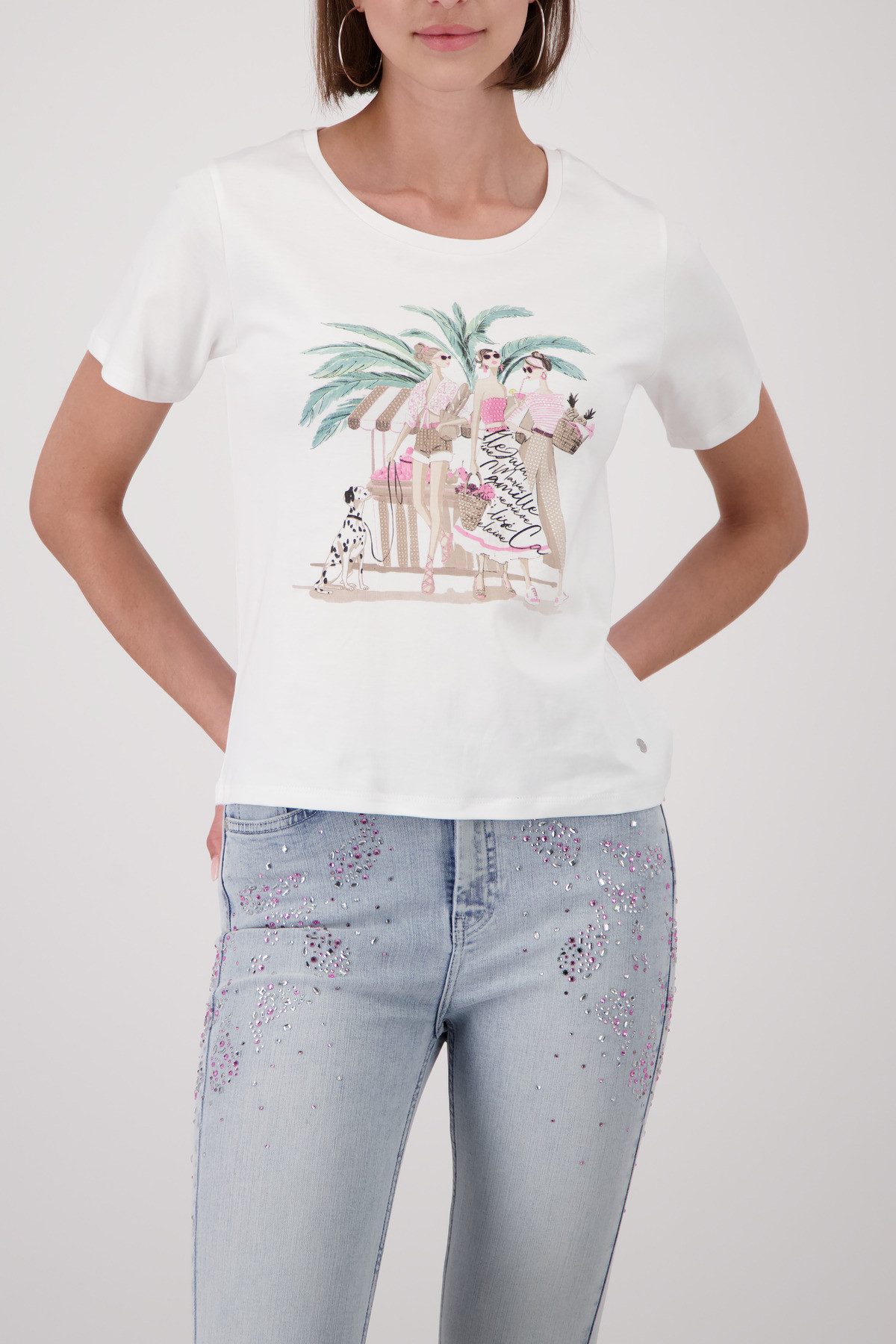 Monari Rundhalsshirt mit Frauenprint